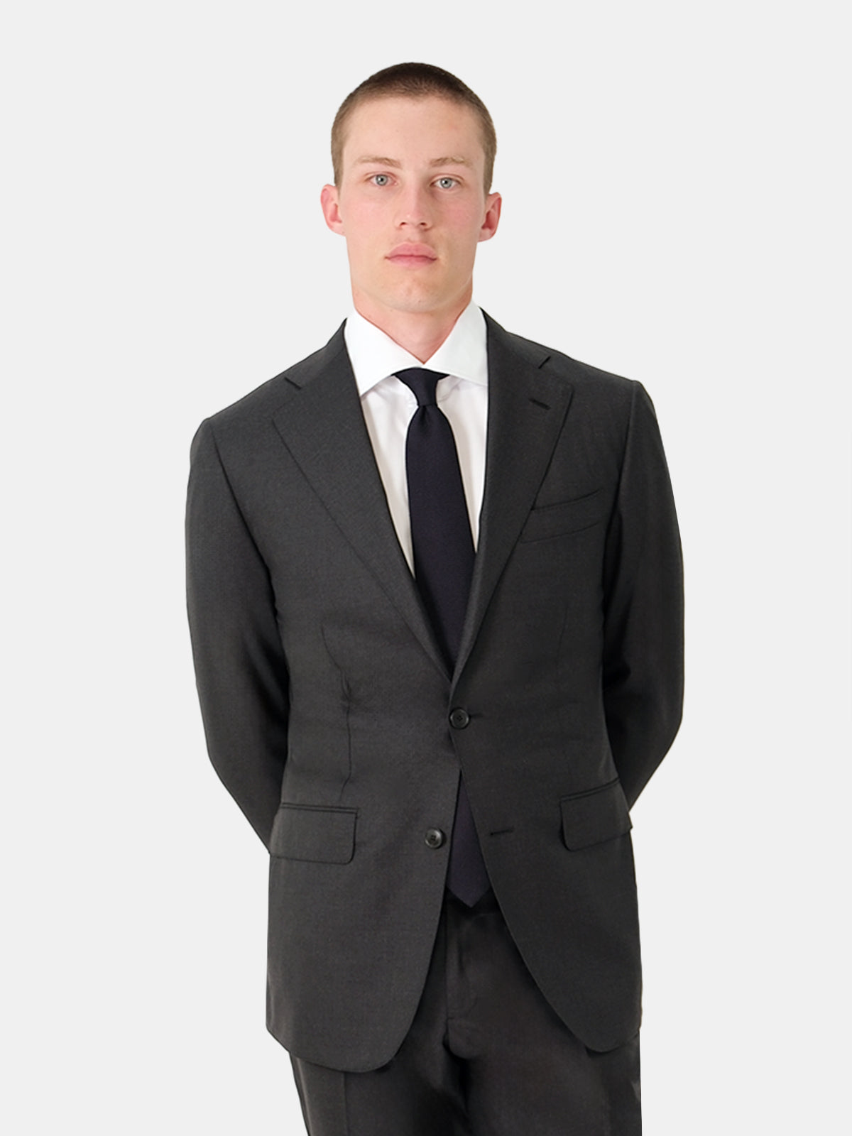 Charcoal Twill Single Breasted Serchio Suit