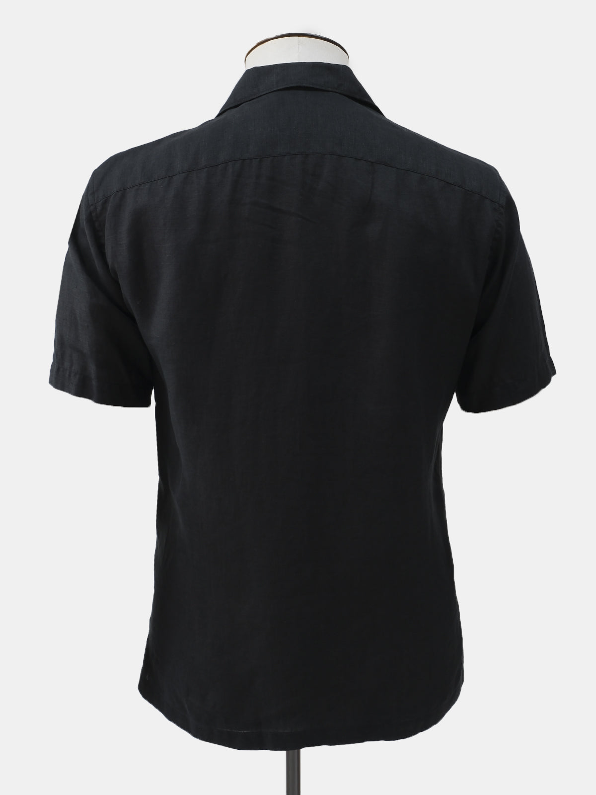 Black Linen Short Sleeved Shirt