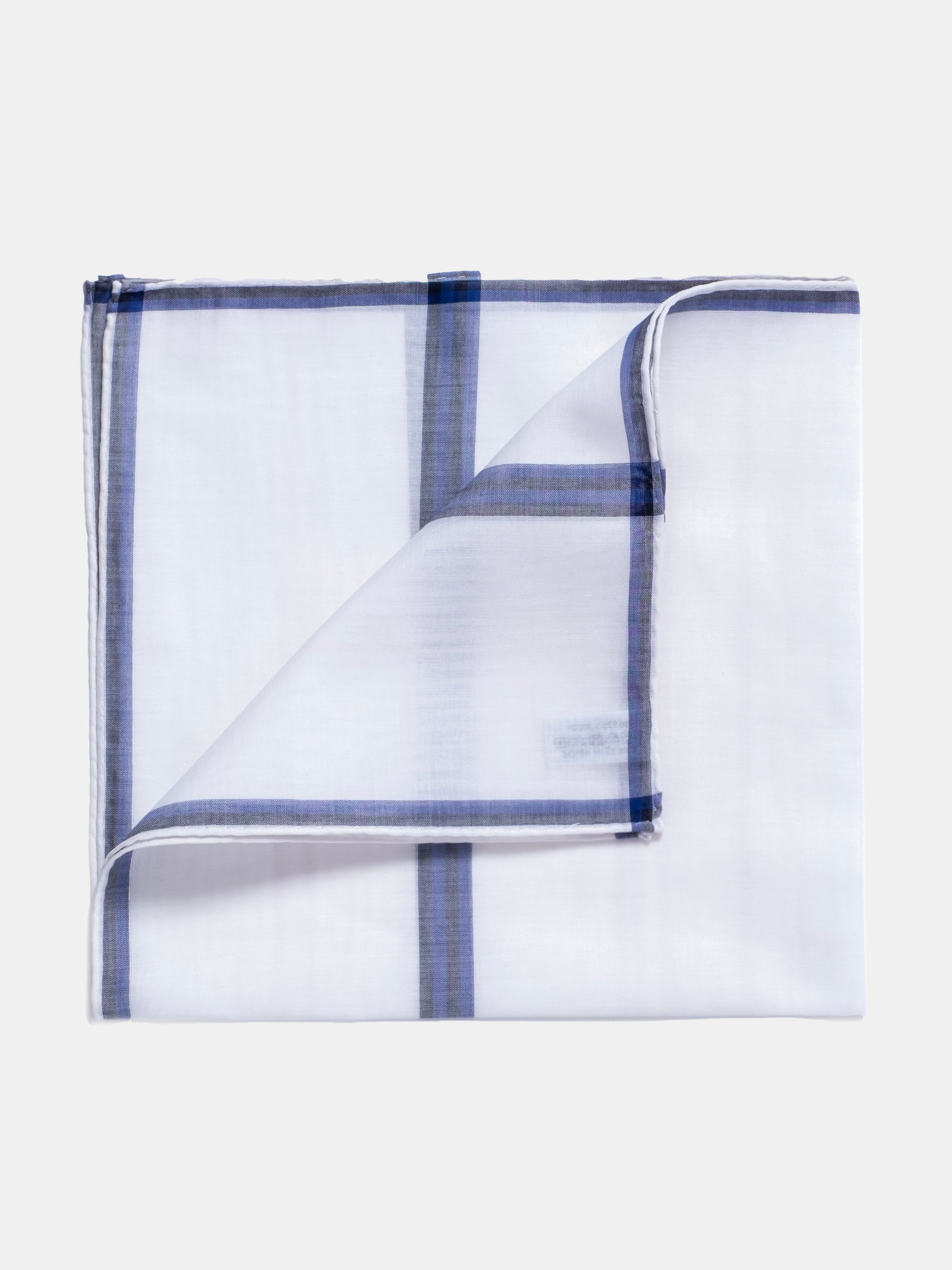 Simonnot Godard Navy Bold Check Cotton Neckerchief