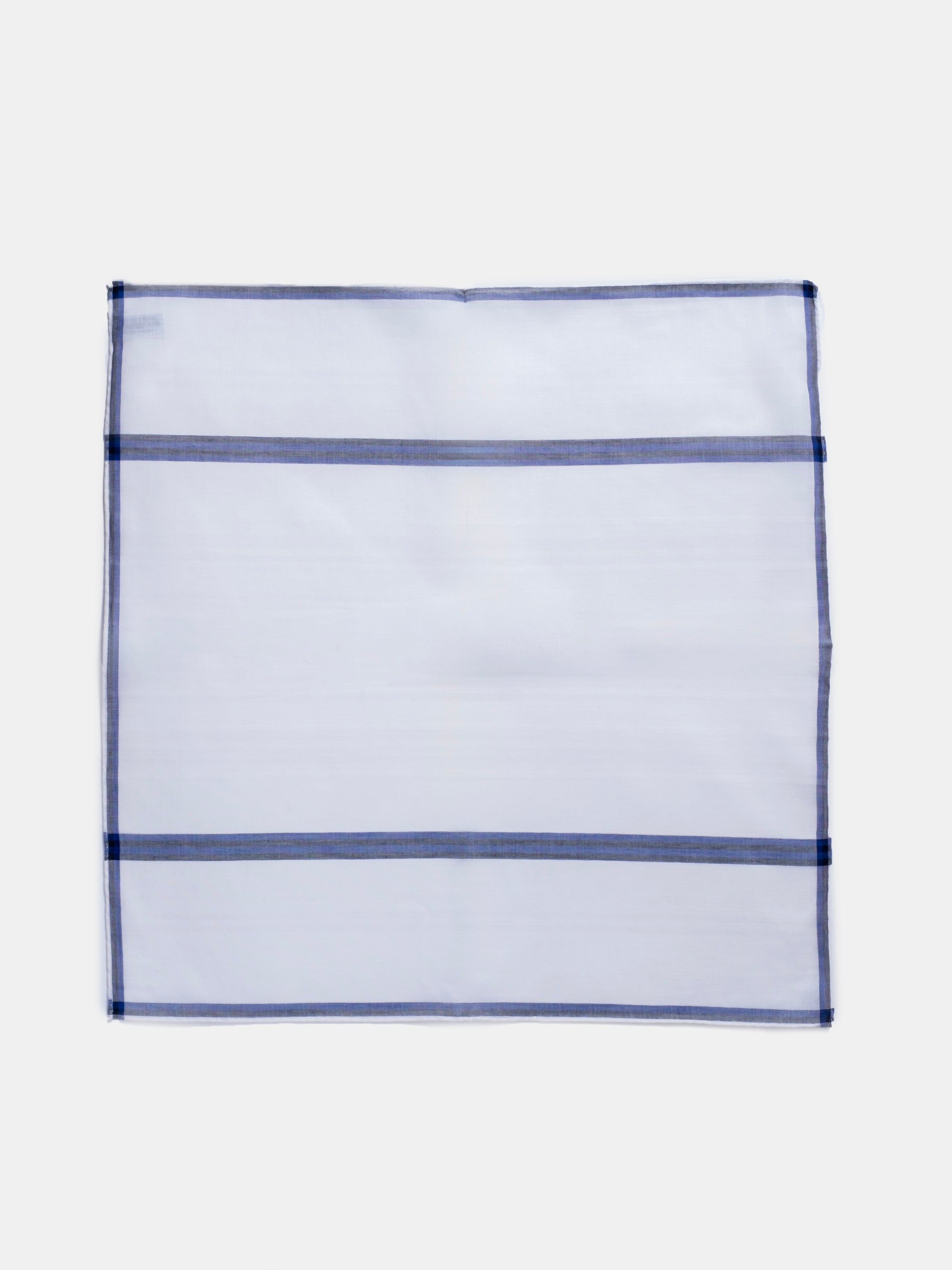 Simonnot Godard Navy Bold Check Cotton Neckerchief