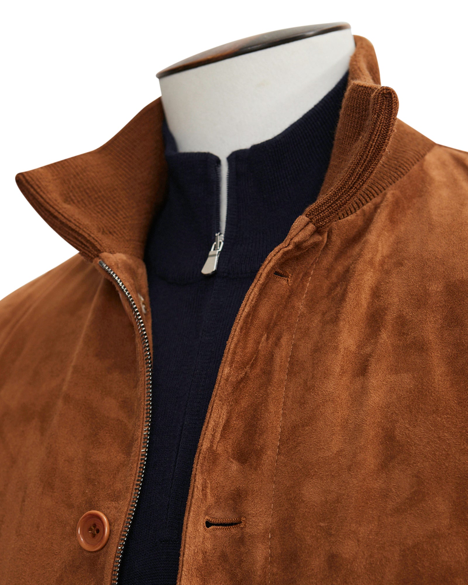 Tobacco Suede Flap Pocket Bomber Jacket