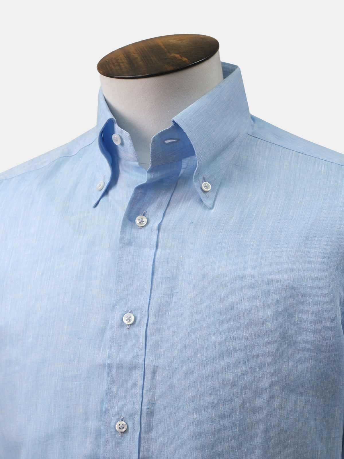 Sky Blue Long Sleeve Linen Shirt Sample