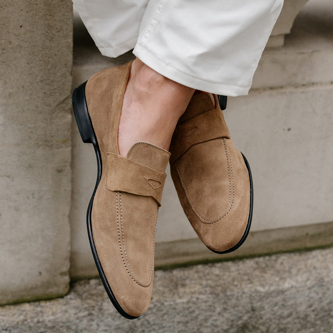 Taupe Brown Suede Soft Loafer