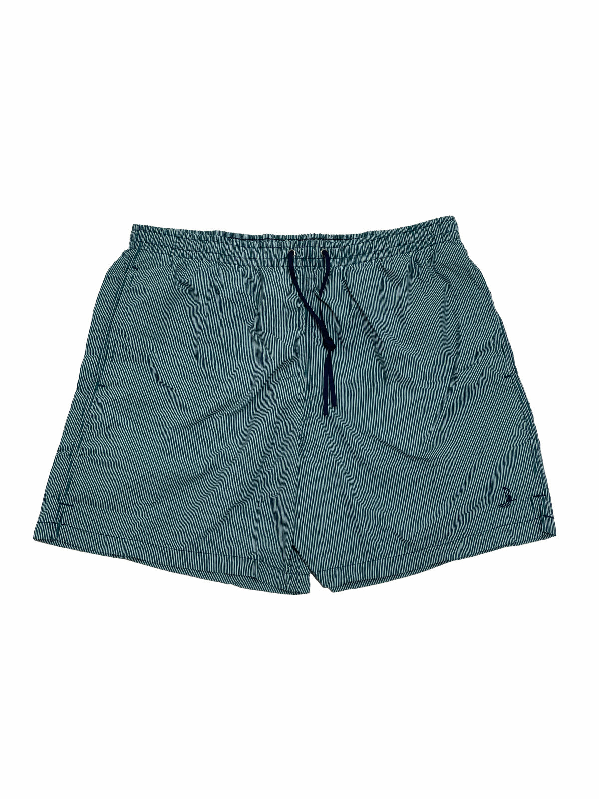 Narrow Green Stripe Printed Swim Shorts