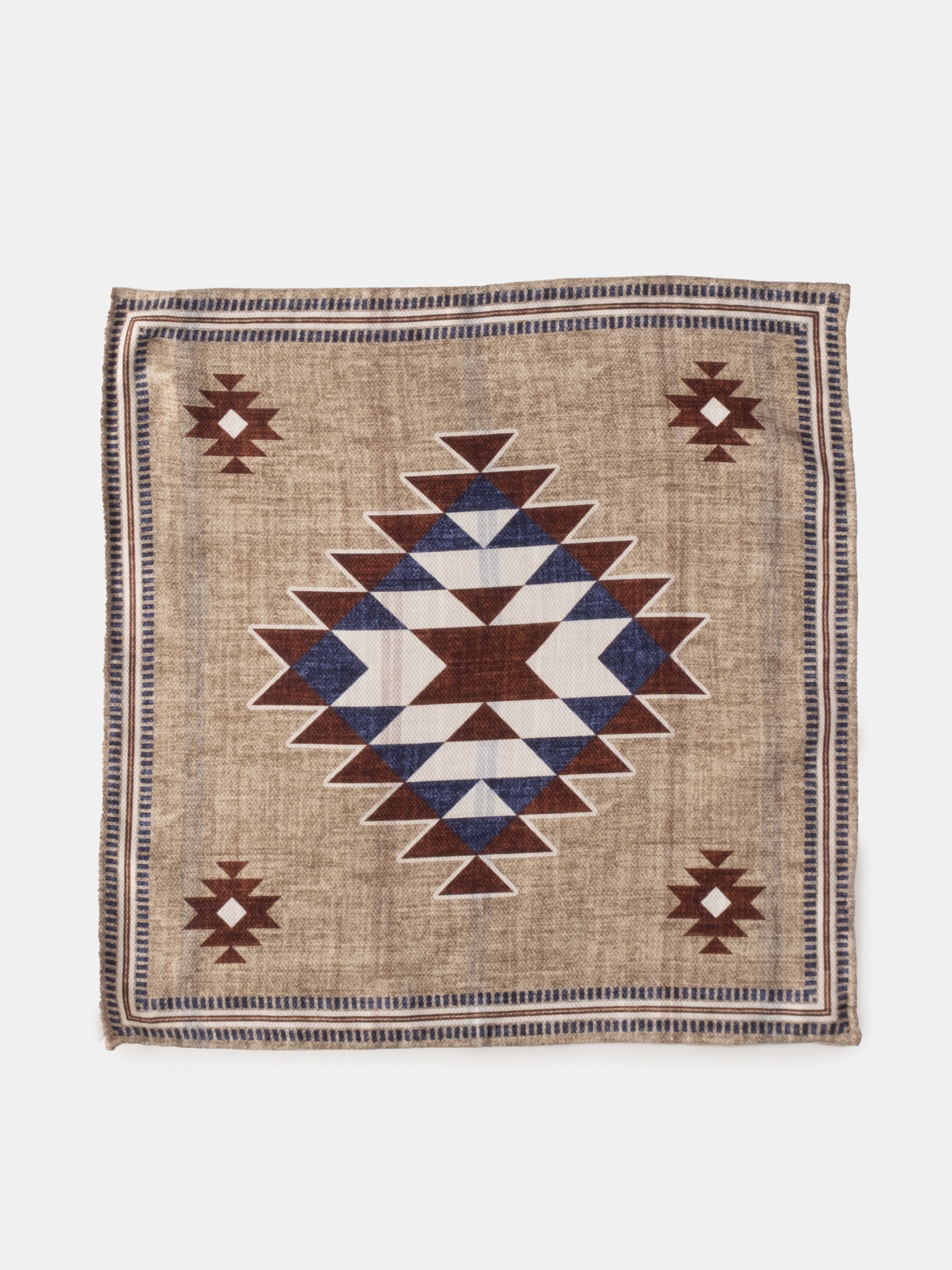 Tan & Burgundy Claw Motif Silk Pochette
