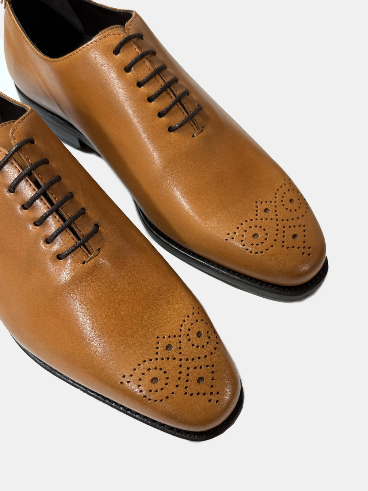 Tan Leather Whole Cut Oxford Shoe - Sample