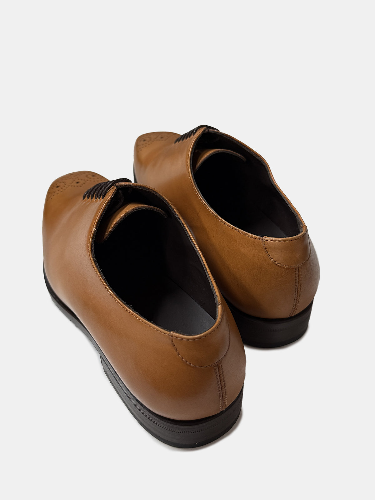 Tan Leather Whole Cut Oxford Shoe - Sample