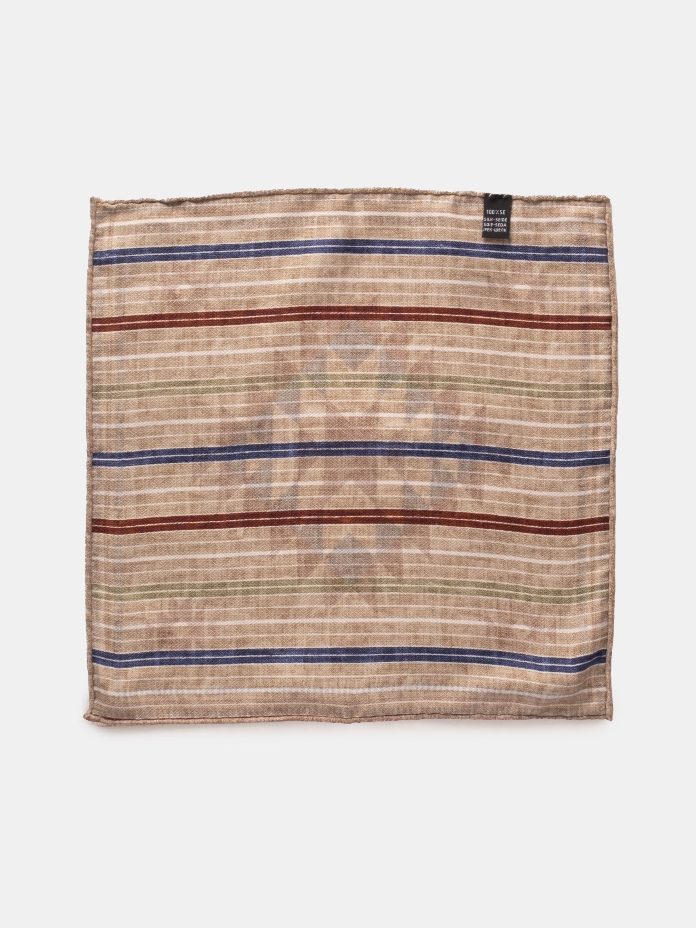 Tan & Burgundy Claw Motif Silk Pochette