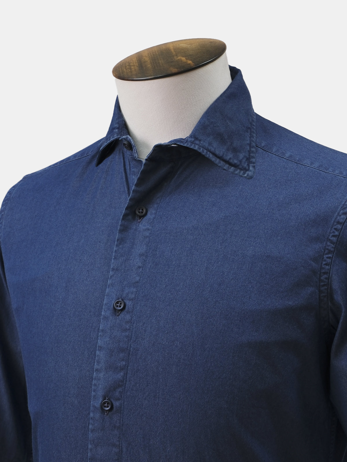 Blue Denim Cutaway Collar Shirt