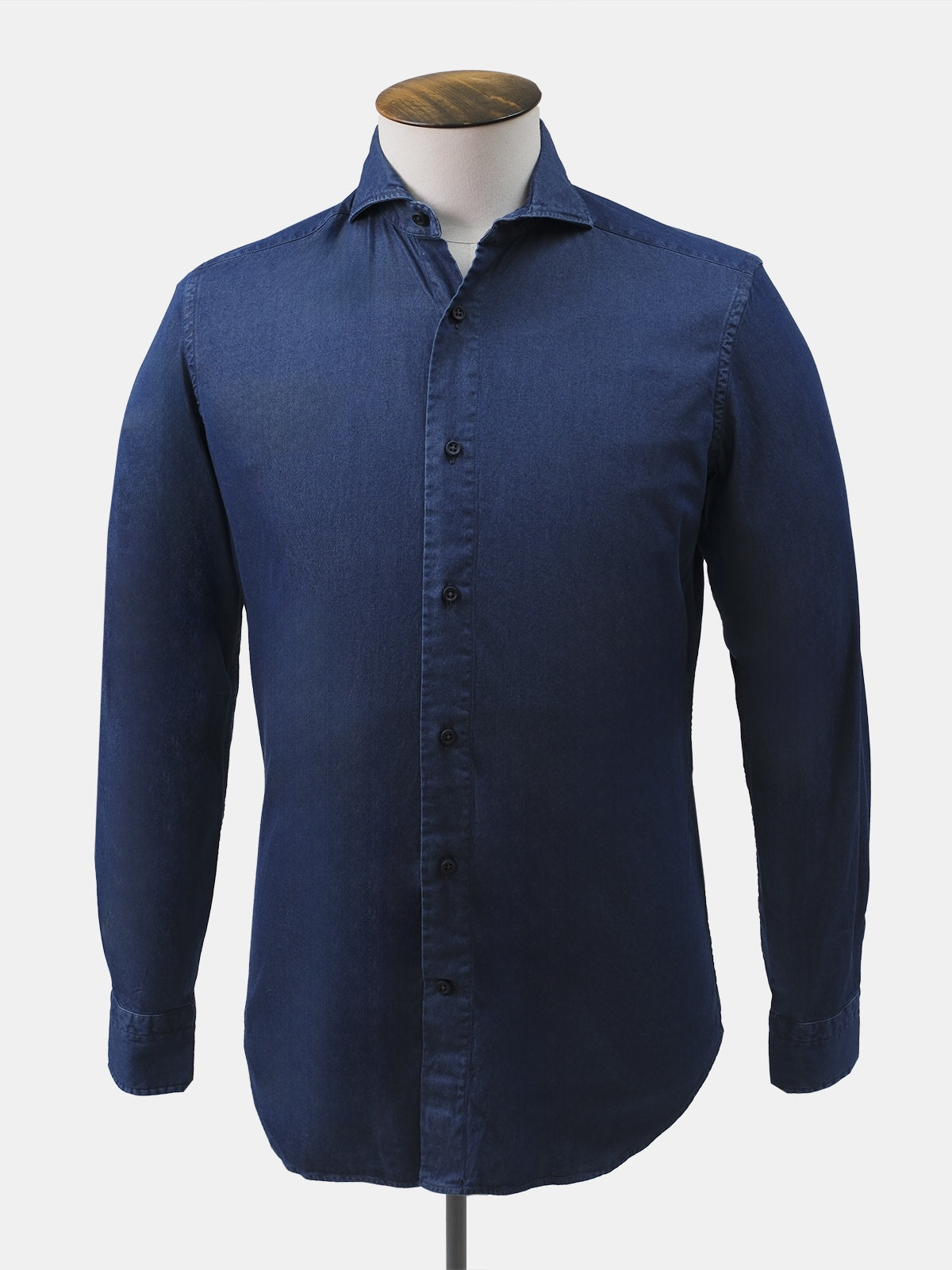 Blue Denim English Cutaway Collar Shirt