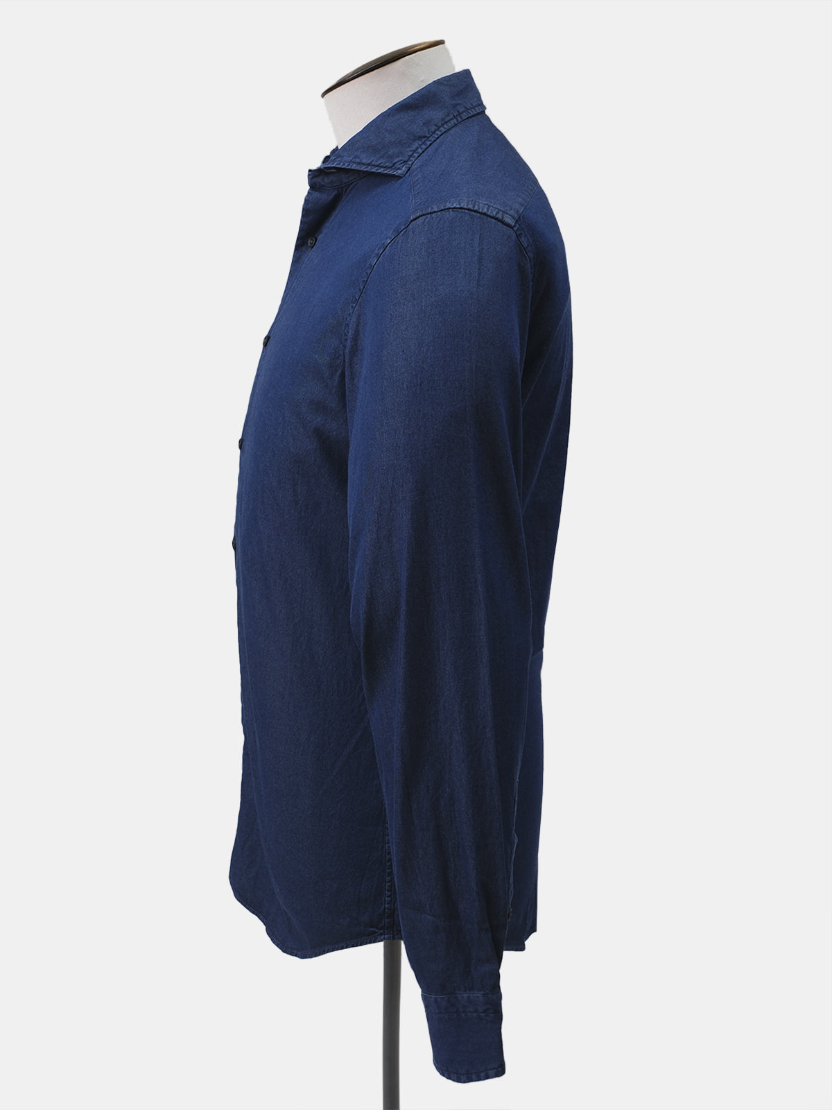 Blue Denim English Cutaway Collar Shirt