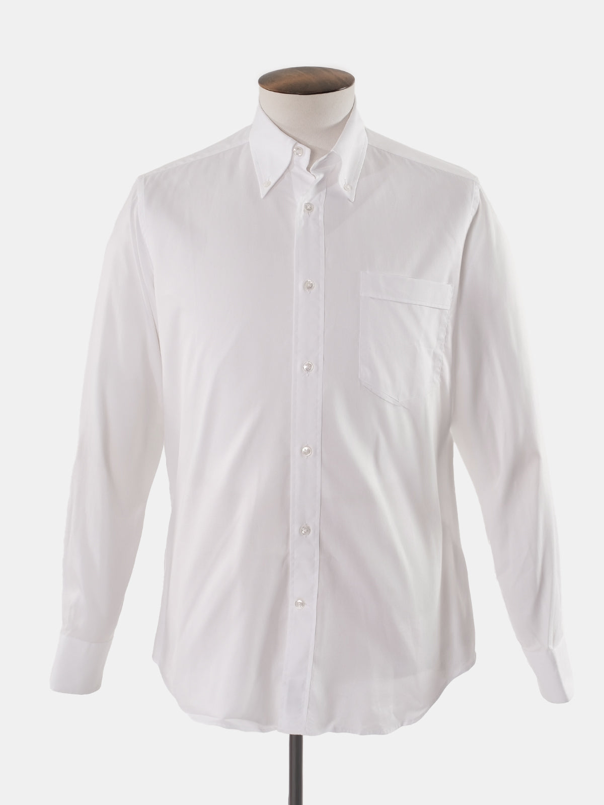 White Fine Twill Button Down Shirt - Sample  - LUCKY LAST