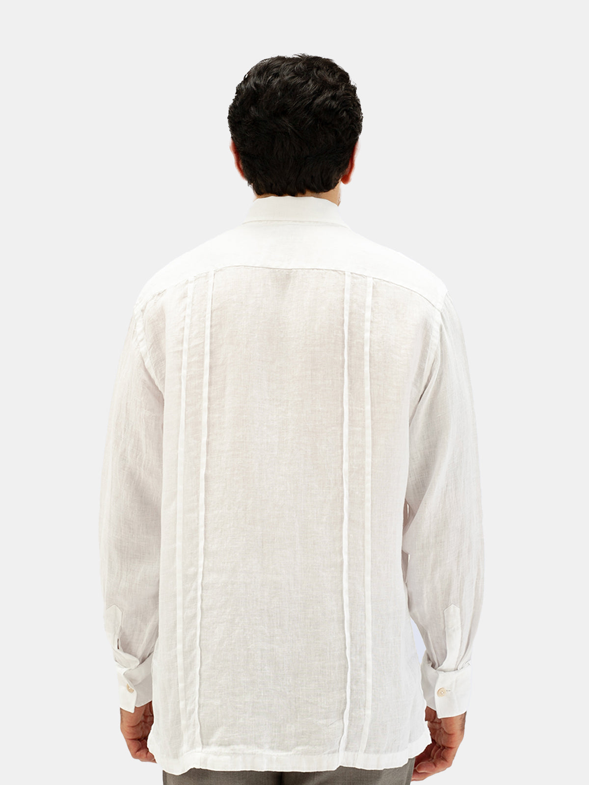 White Linen Guayabera Shirt