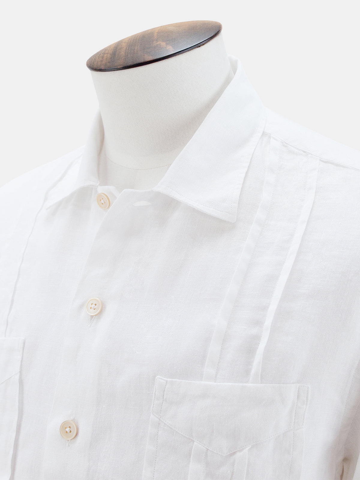 White Linen Guayabera Shirt