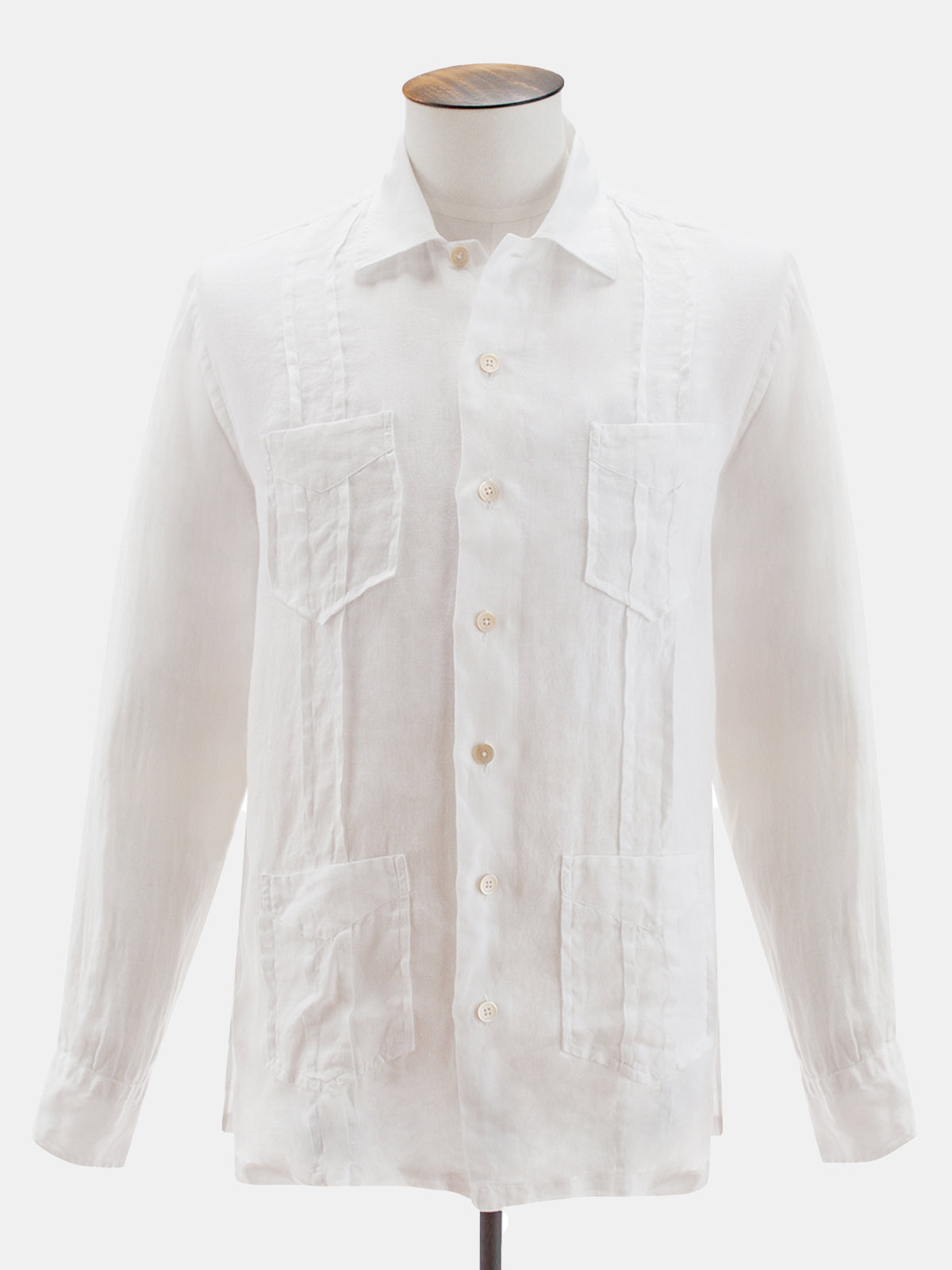 White Linen Guayabera Shirt