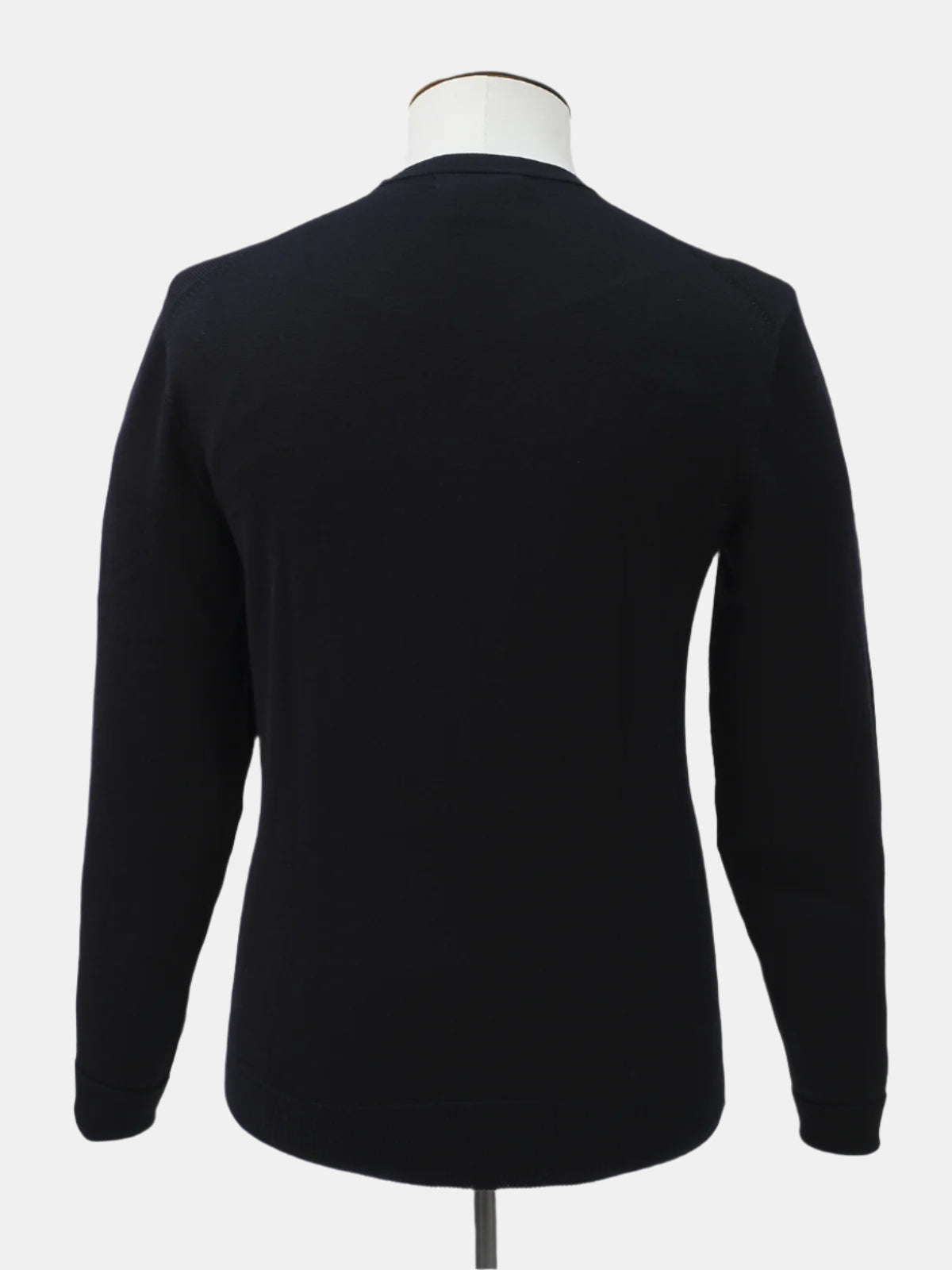 Worlingham V Neck Navy Merino Wool Sweater