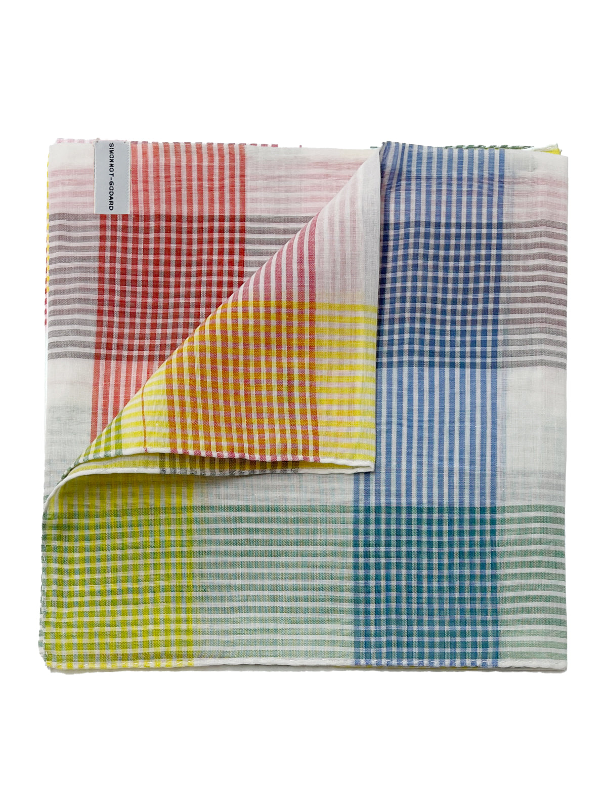 Simonnot Godard Mutilcolour Check Cotton Neckerchief