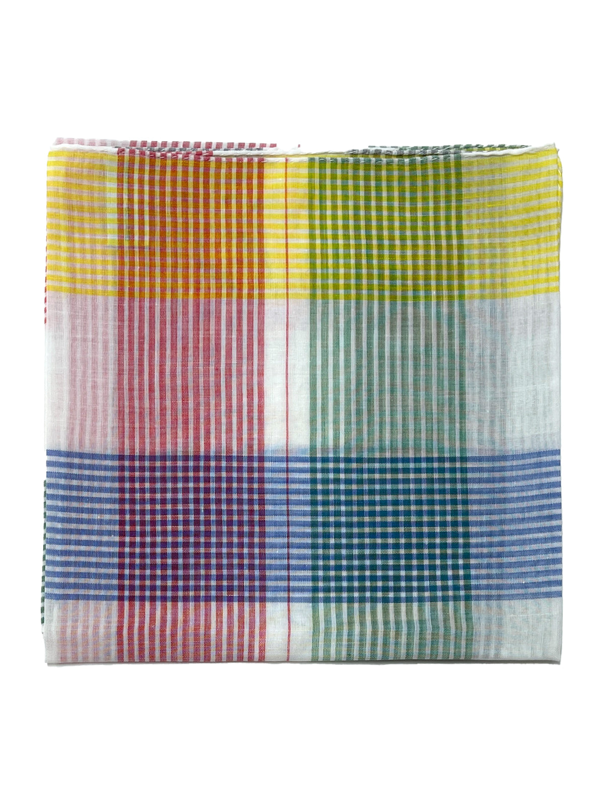 Simonnot Godard Mutilcolour Check Cotton Neckerchief