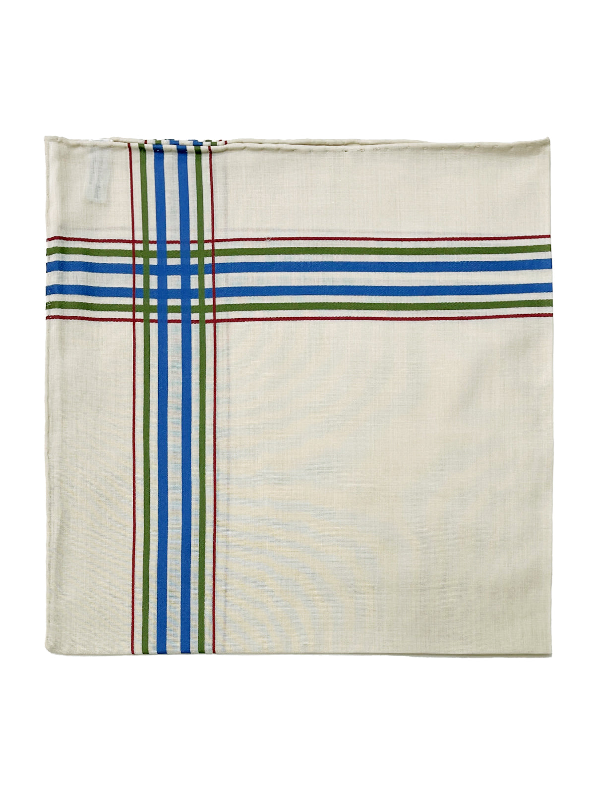 Simonnot Godard Bone Checkered Edge Cotton Neckerchief