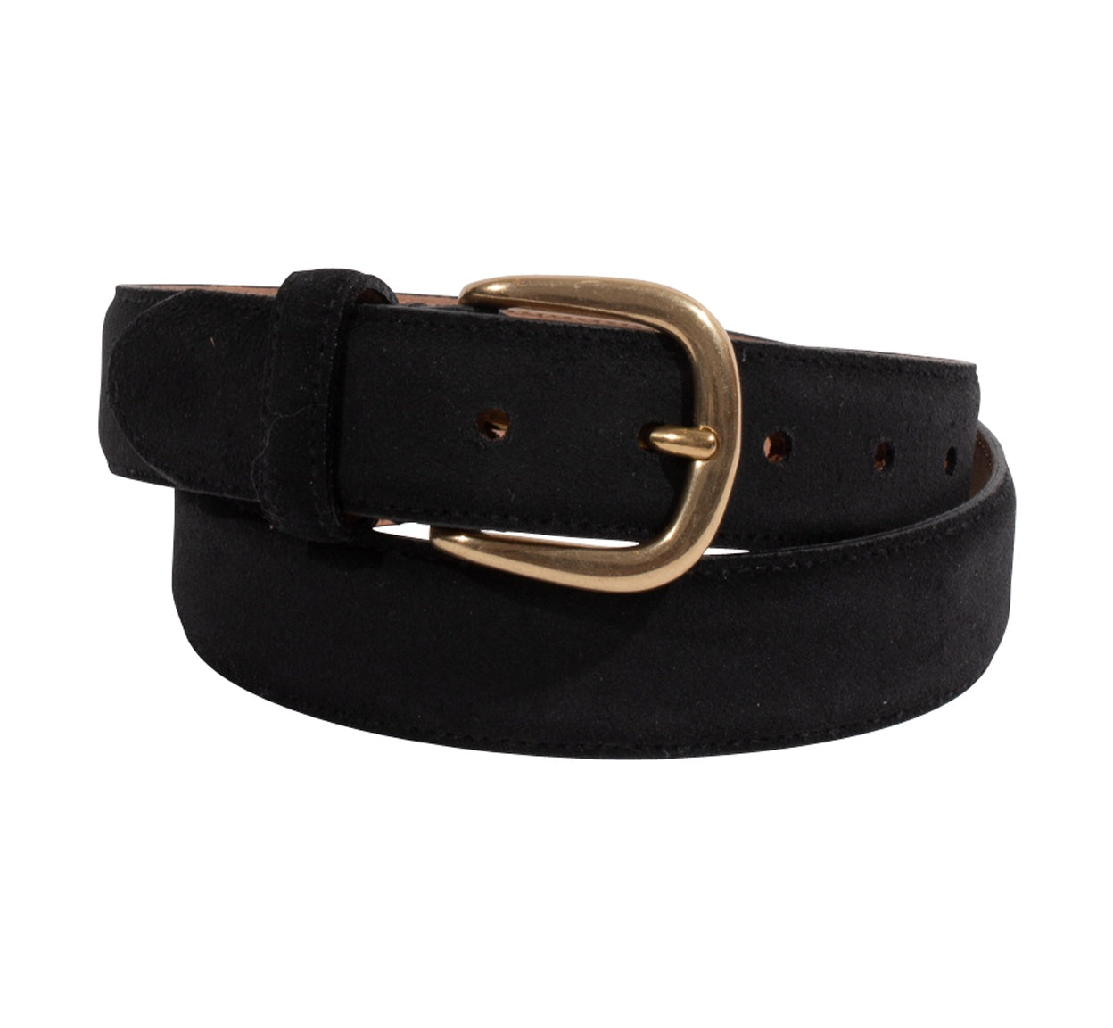 Black Suede 35mm Belt - Solid Brass Buckle