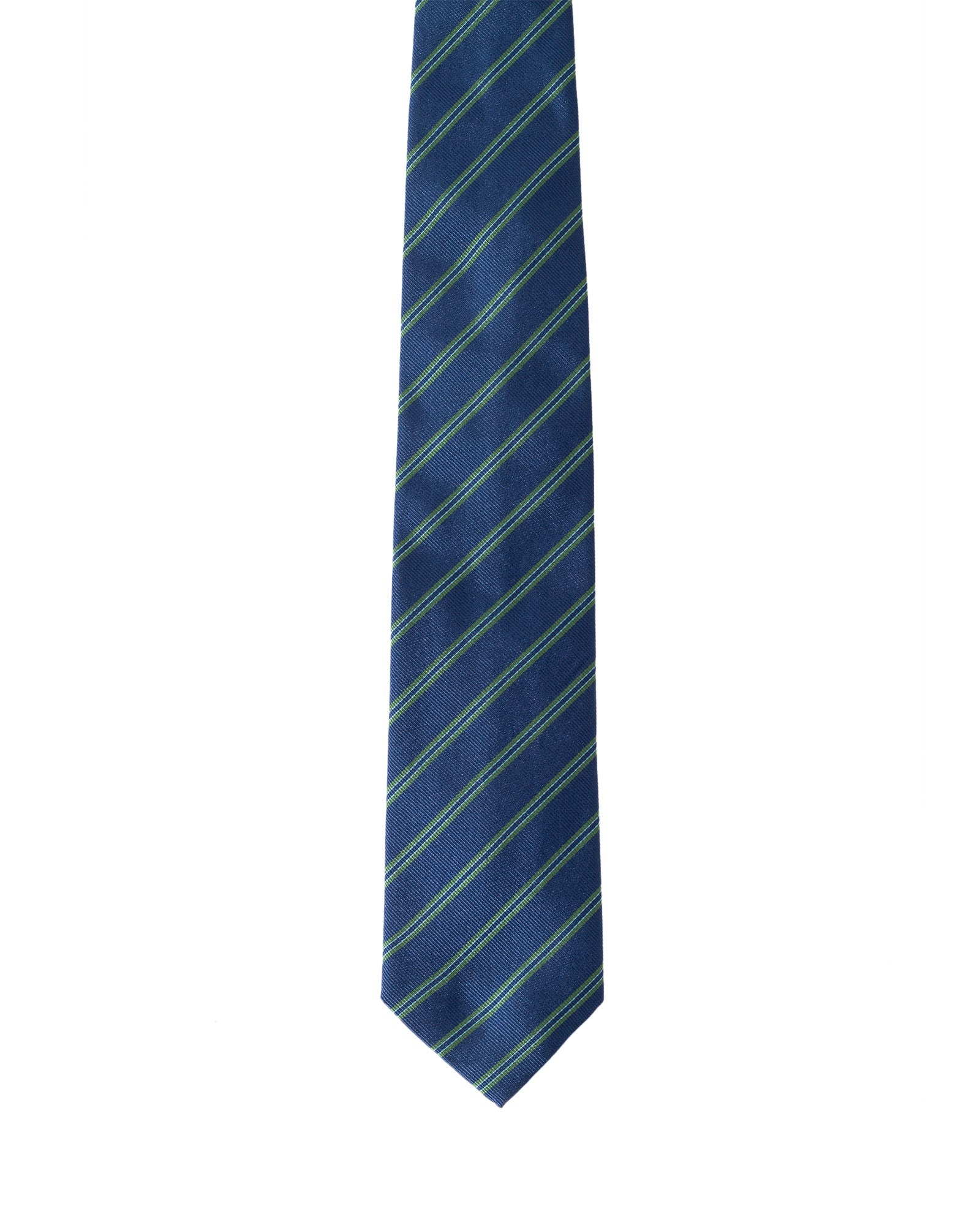 Fumagalli Navy & Green Repp Stripe Tie