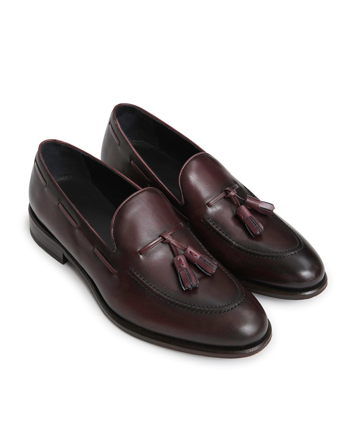 Burgundy Calf Leather Tassel Loafer 6513