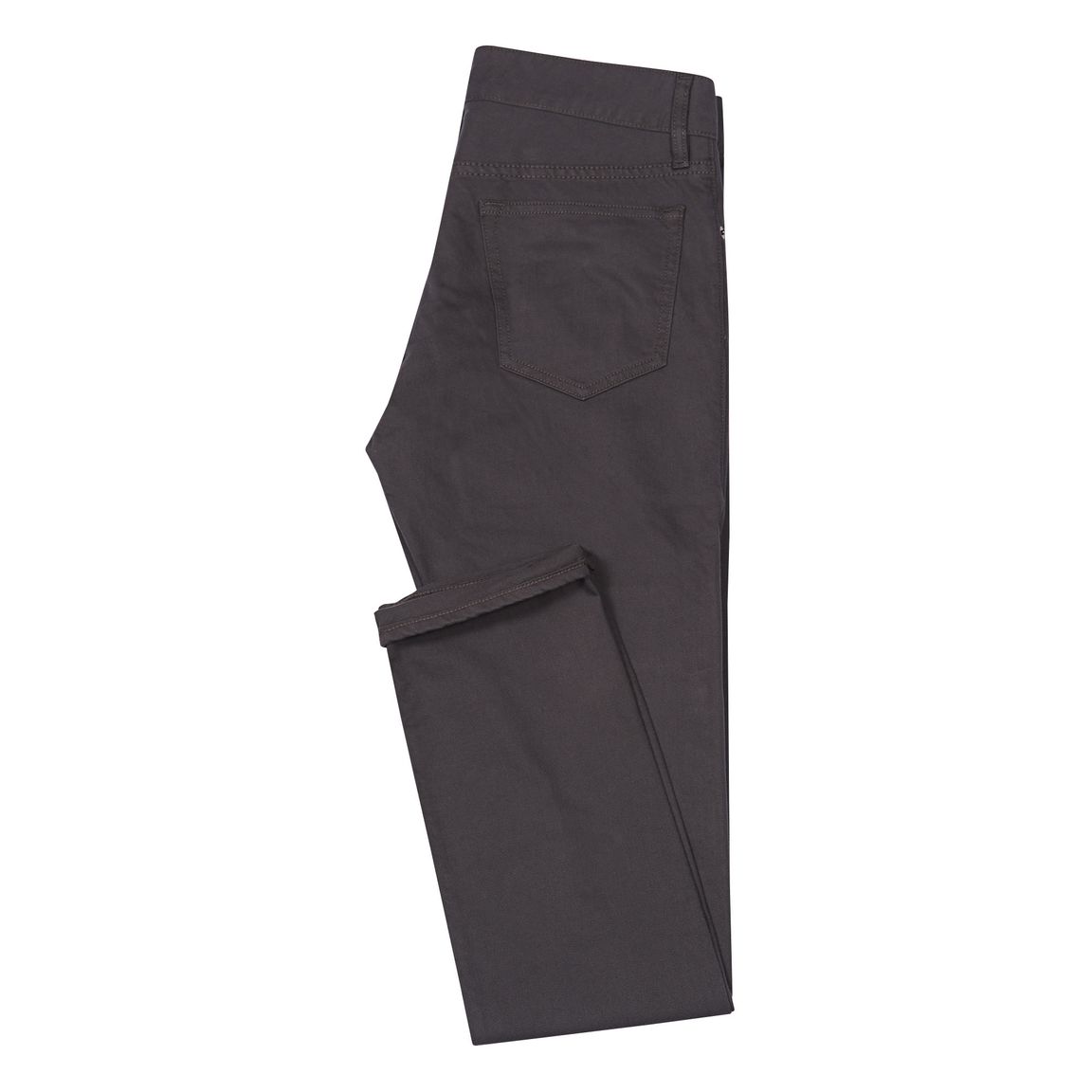 Dark Grey Stretch Cotton Twill Five Pocket Pant
