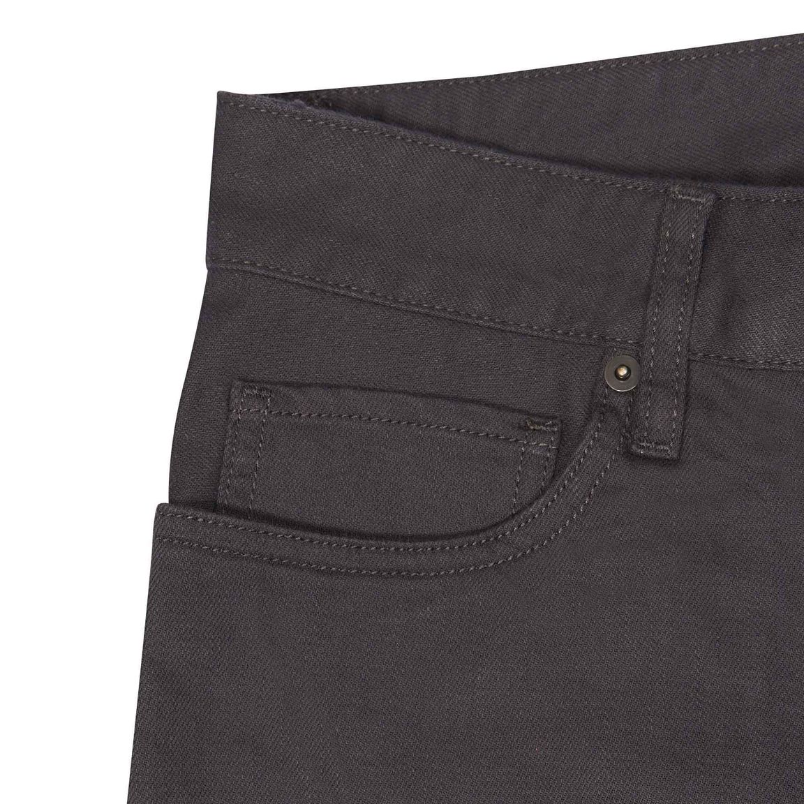 Dark Grey Stretch Cotton Twill Five Pocket Pant