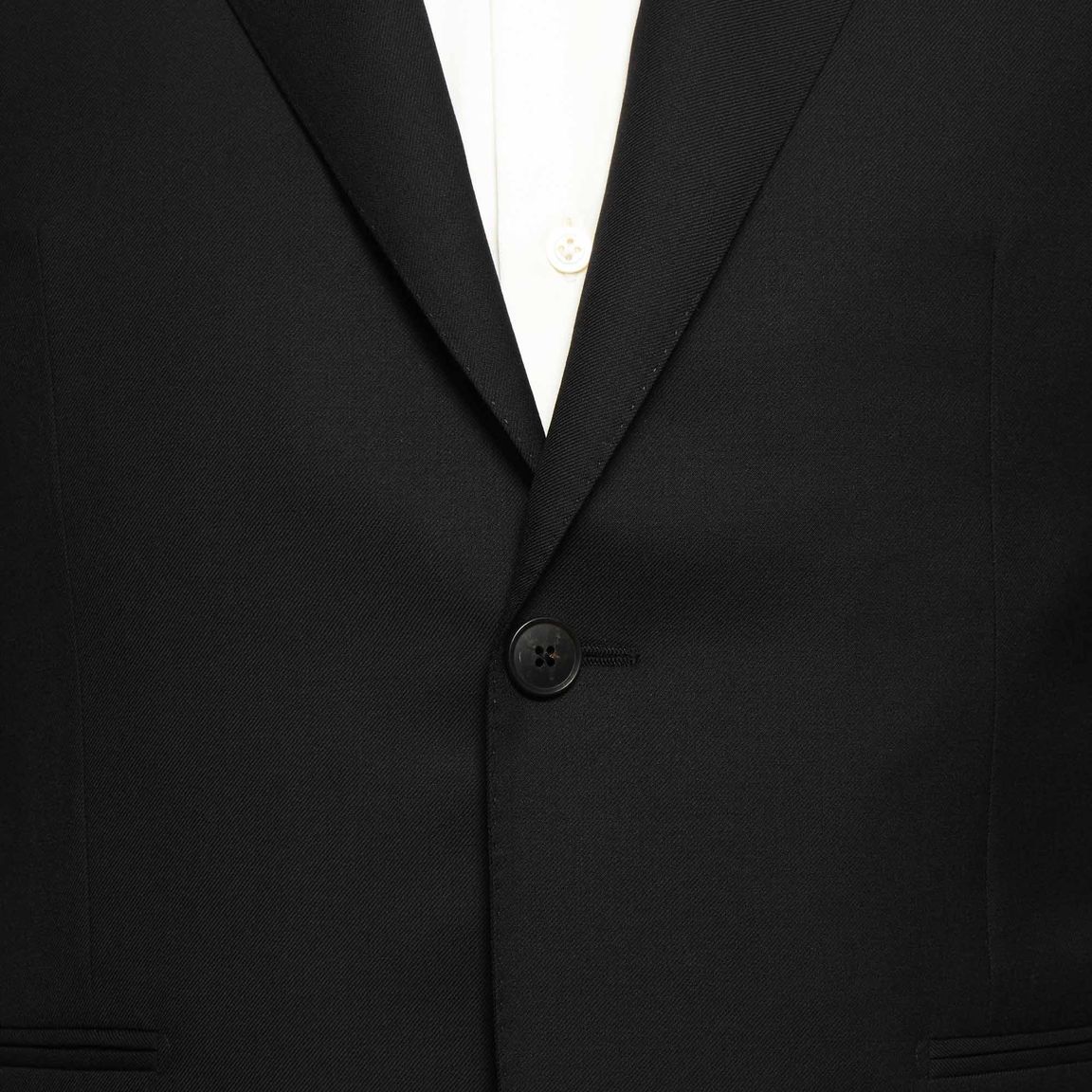 Black Wool Twill Peak Lapel Cocktail Suit