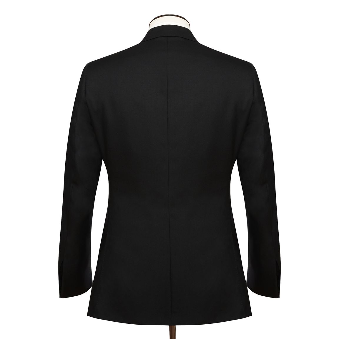 Black Wool Twill Peak Lapel Cocktail Suit