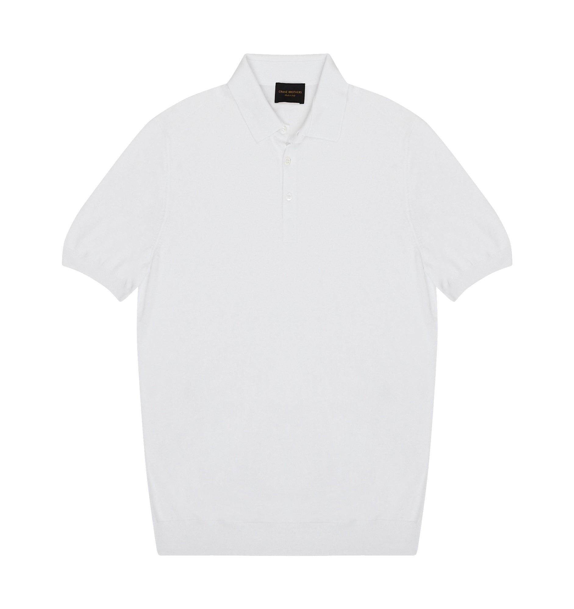 White Cotton Jersey Polo Shirt