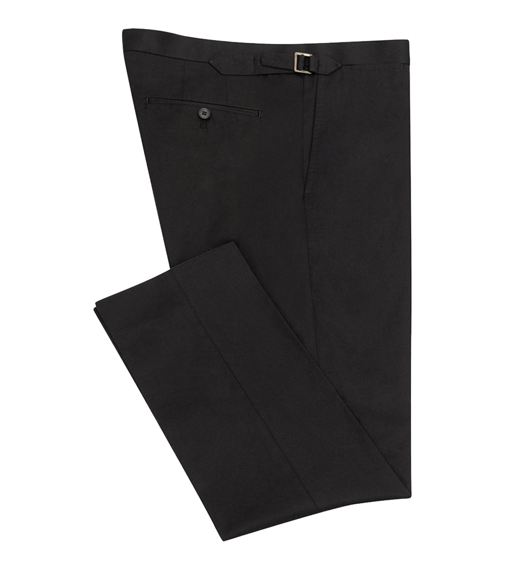 Black Cotton Dress Trouser with Side Adjusters