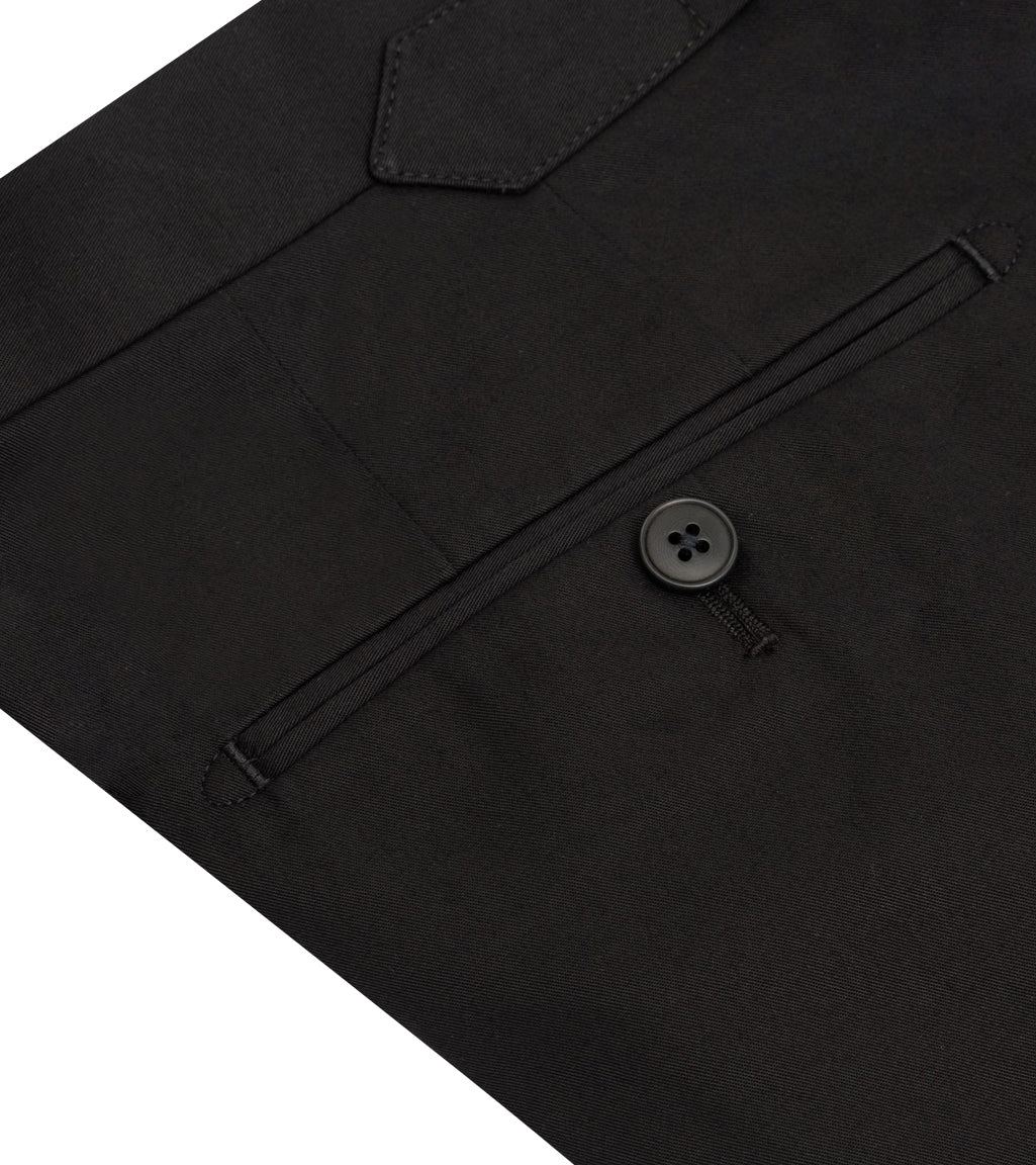 Black Cotton Dress Trouser with Side Adjusters