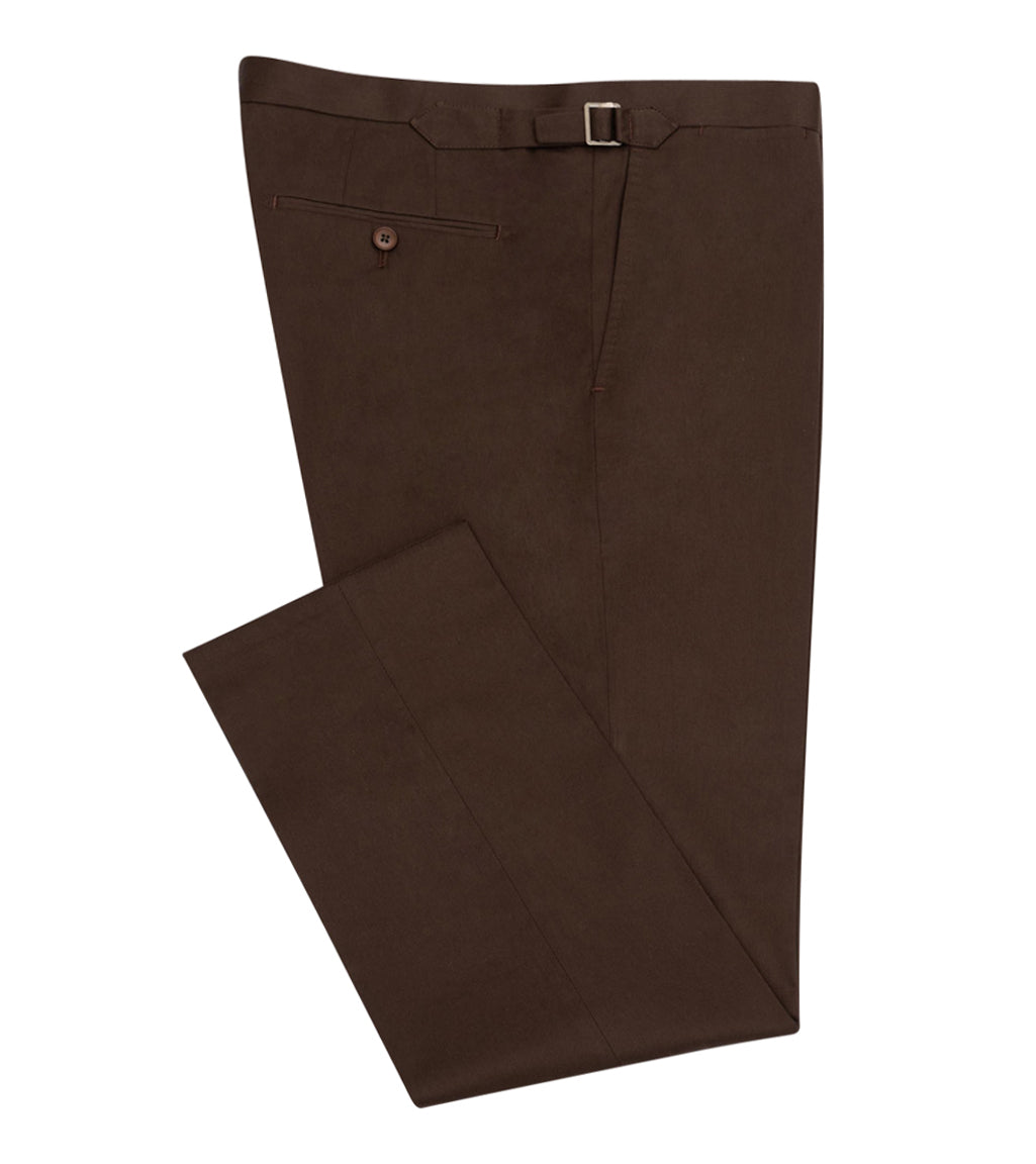 Cocoa Cotton Dress Trouser with Side Adjusters