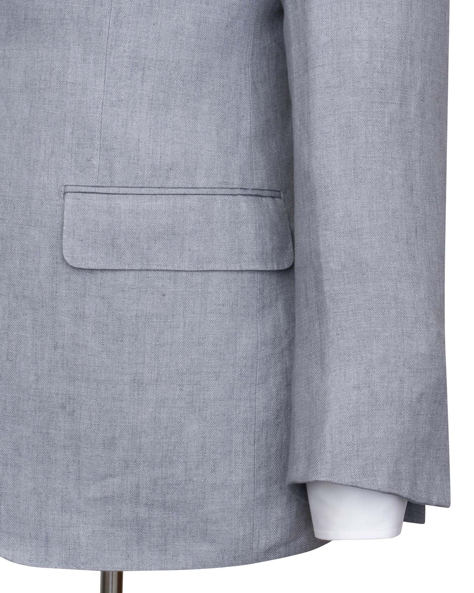Birch Grey Dresano Pegaso Herringbone Linen Suit
