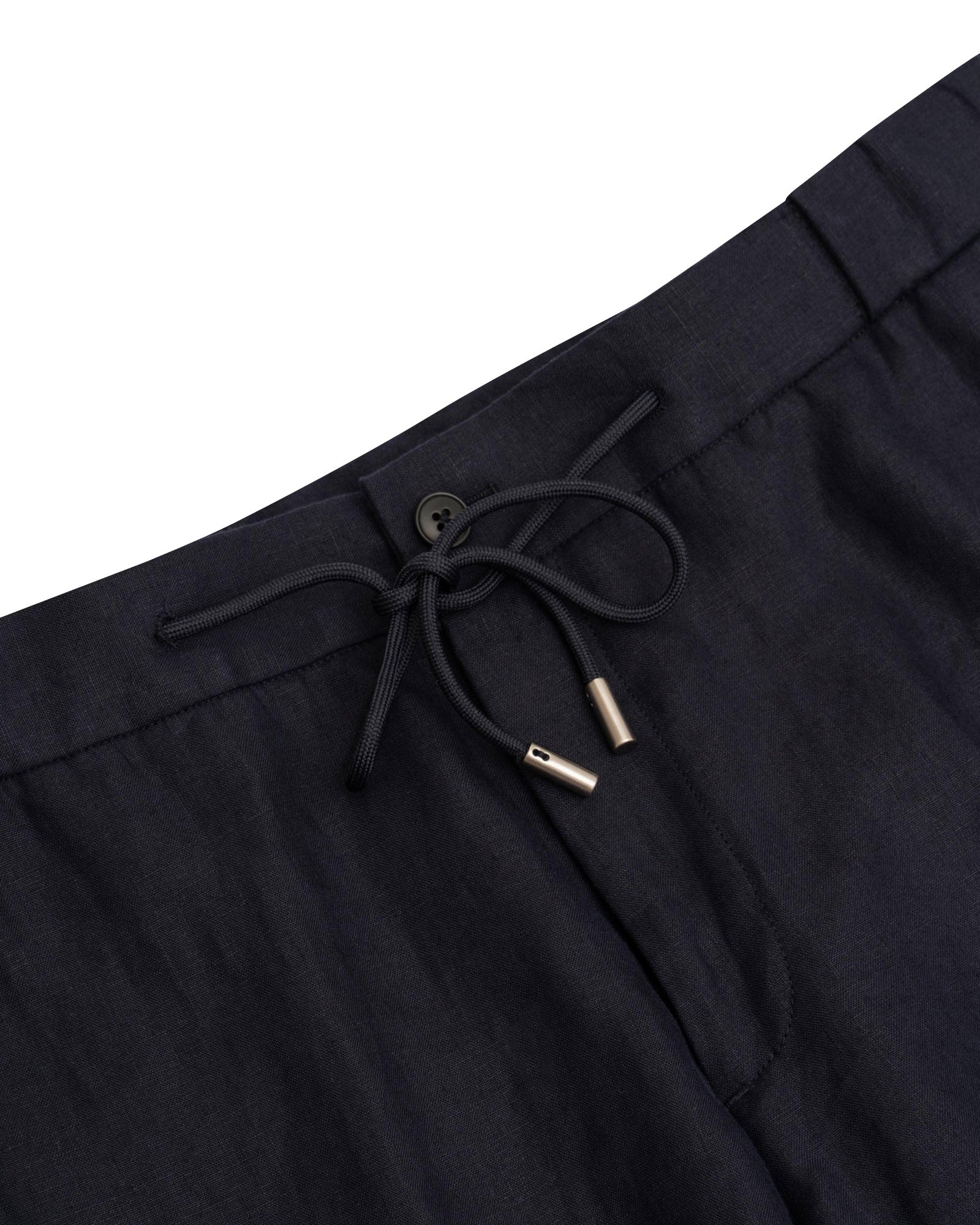 Midnight Navy Tolomeo Linen Drawstring Trouser