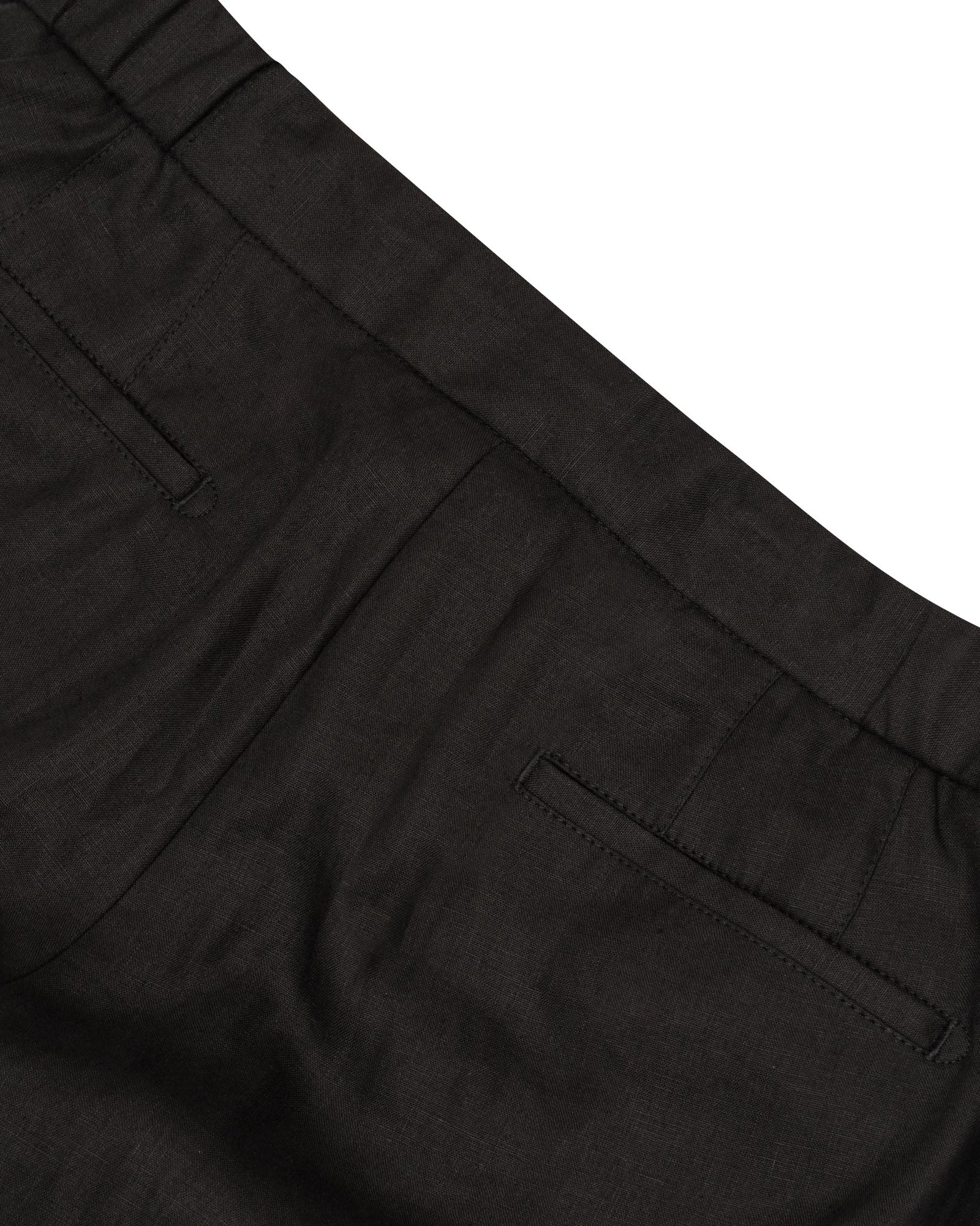 Black Tolomeo Linen Drawstring Trouser
