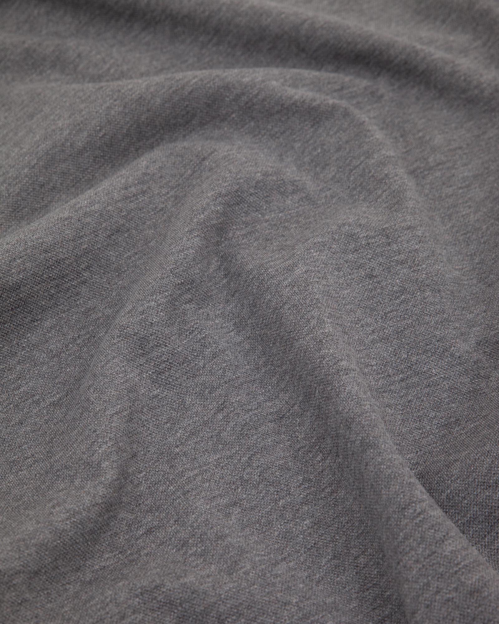 Grey Melange Cotton Pique Short Sleeved Shirt