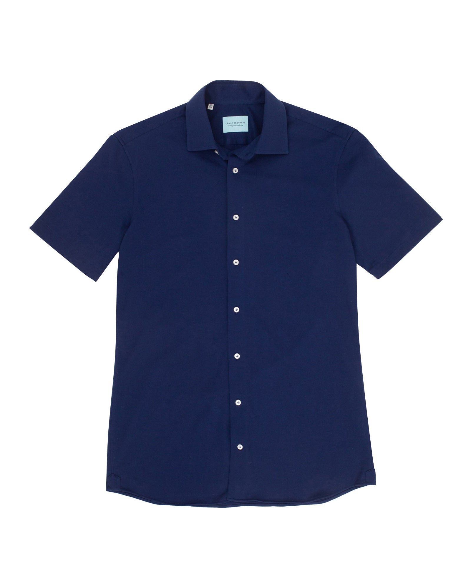 Royal Blue Cotton Pique Short Sleeved Shirt