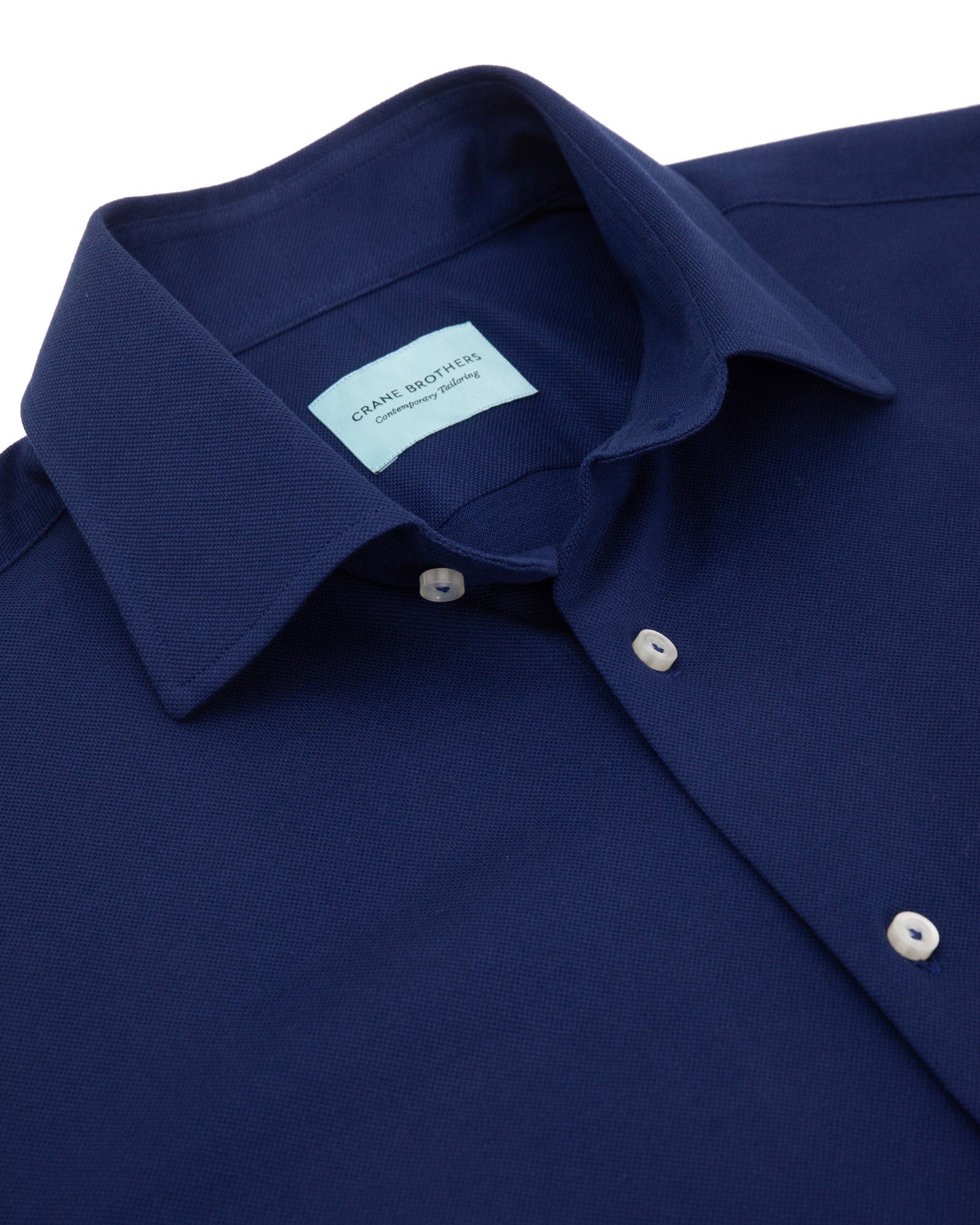 Royal Blue Cotton Pique Short Sleeved Shirt