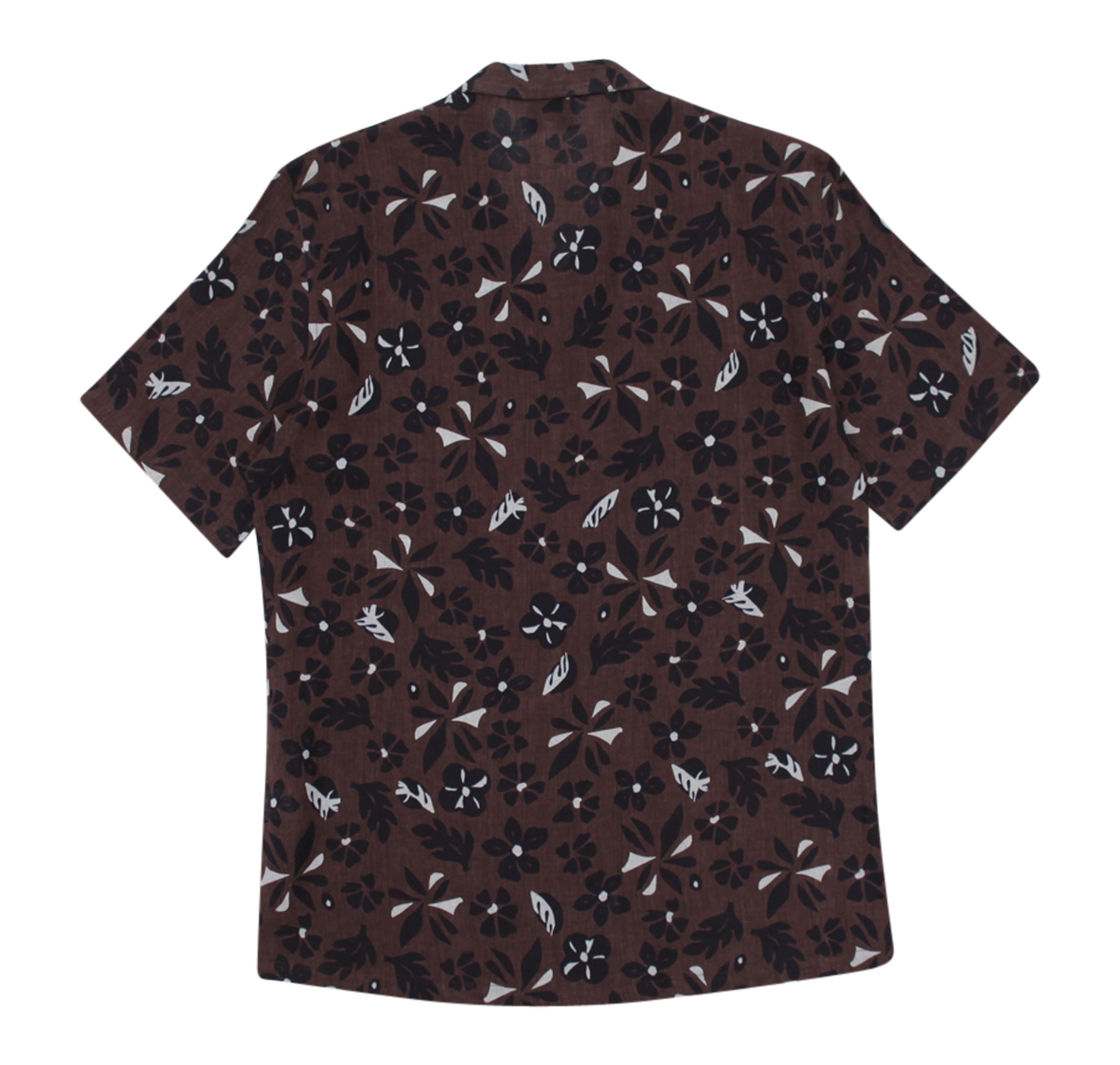 Cocoa Linen Floral Camp Collar Shirt