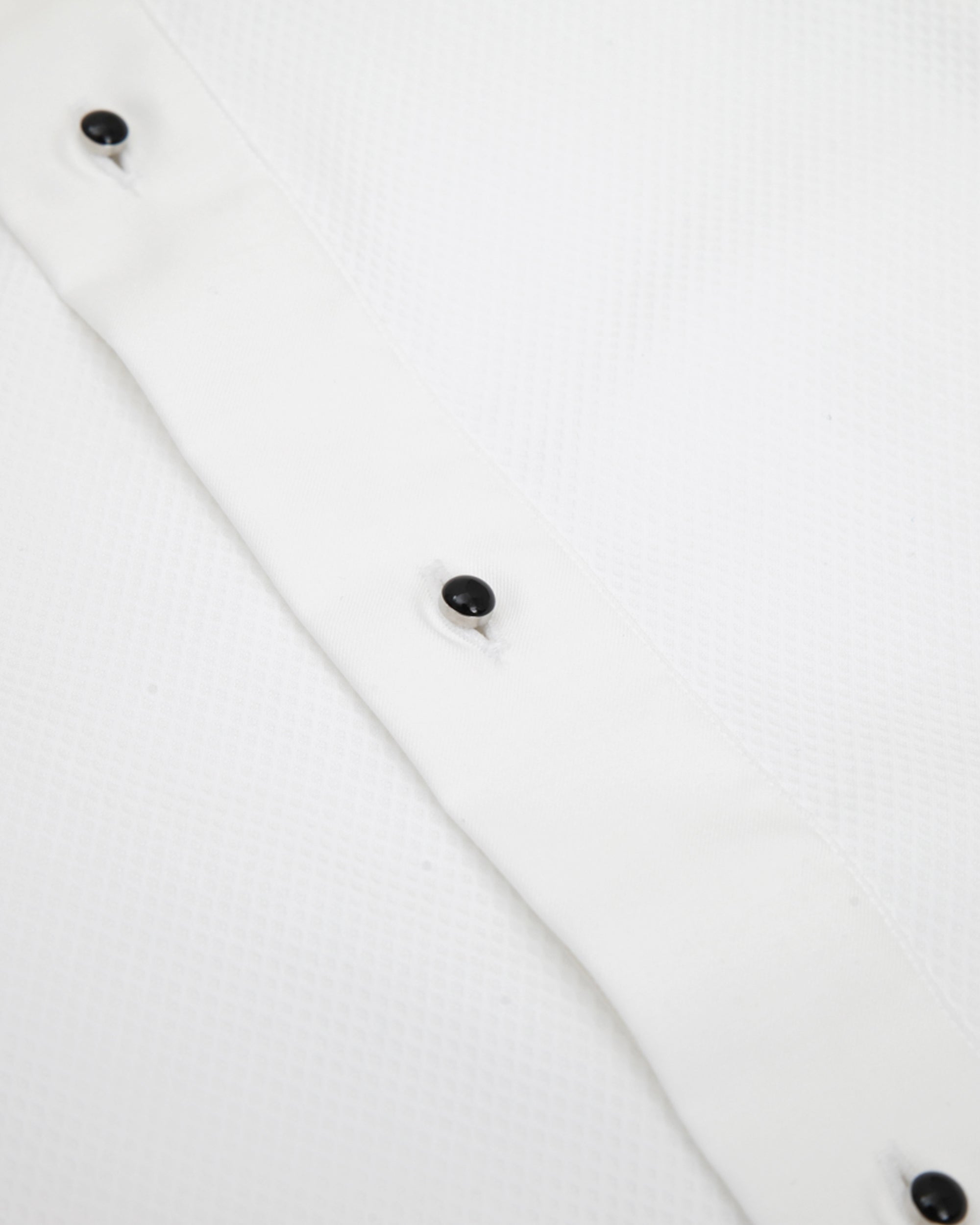White Tuxedo Dinner Shirt with Black Stud Front