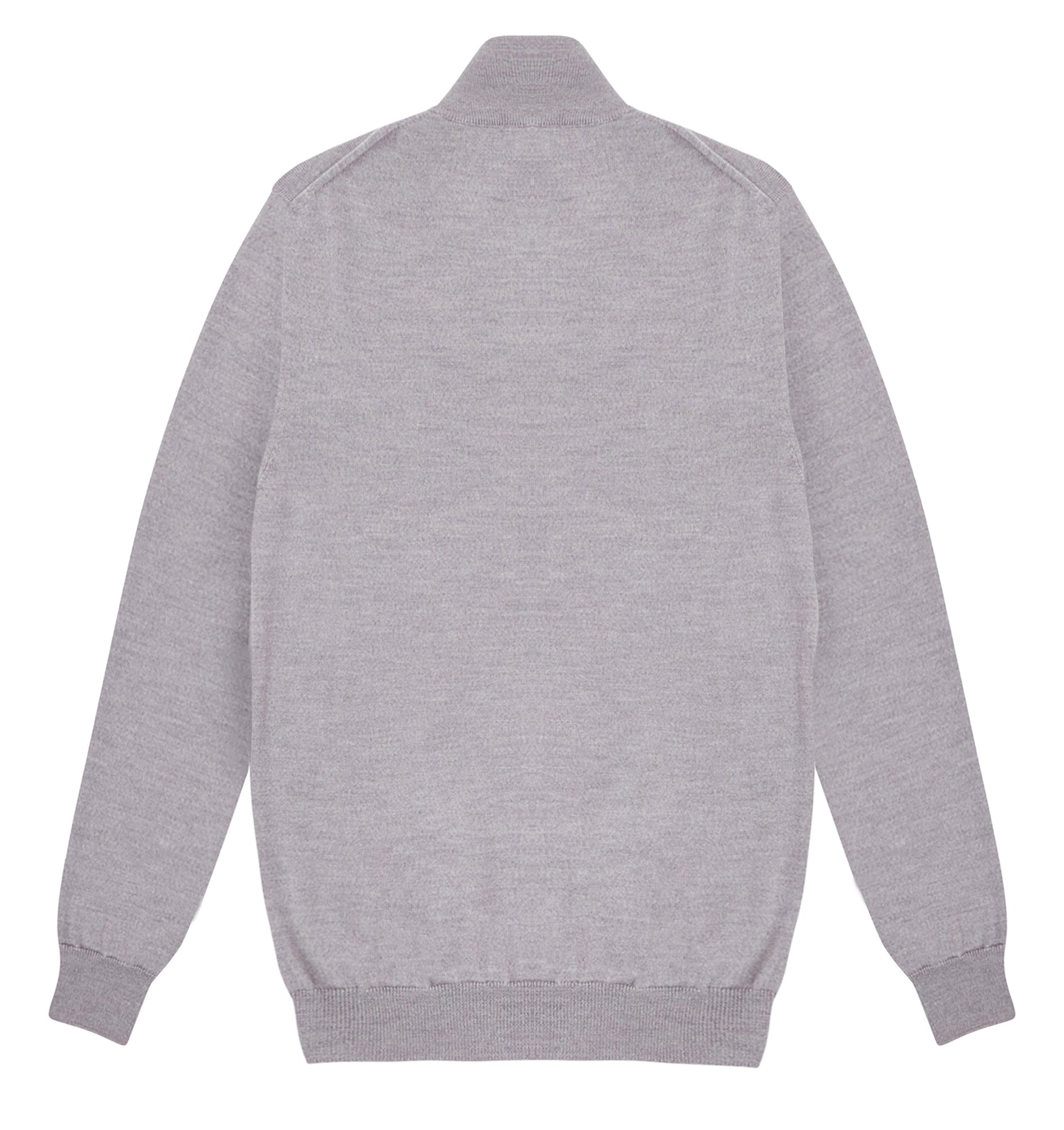 Grey Melange Fine Merino Half Zip Sweater