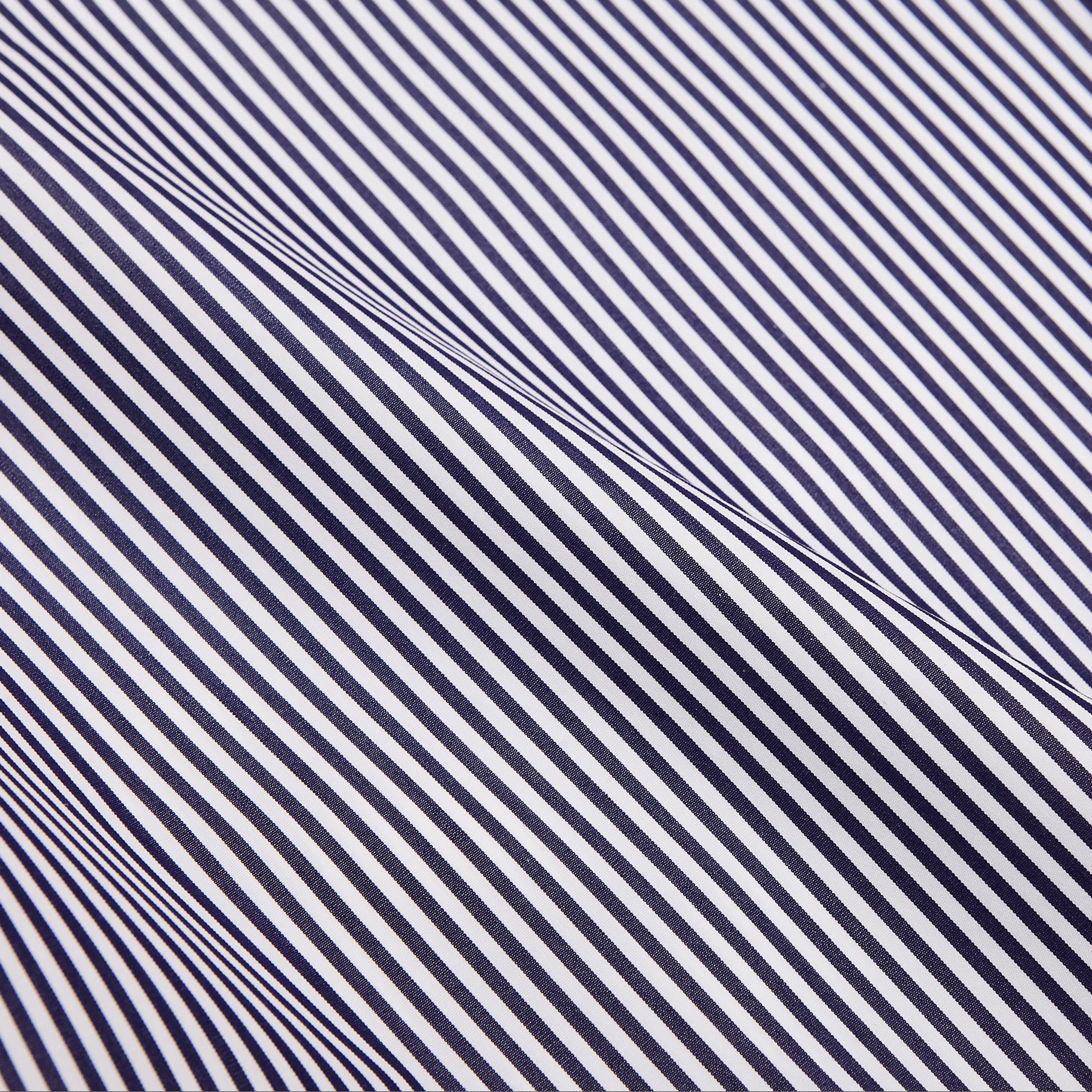 Navy Patchwork Stripe Spread Collar Shirt