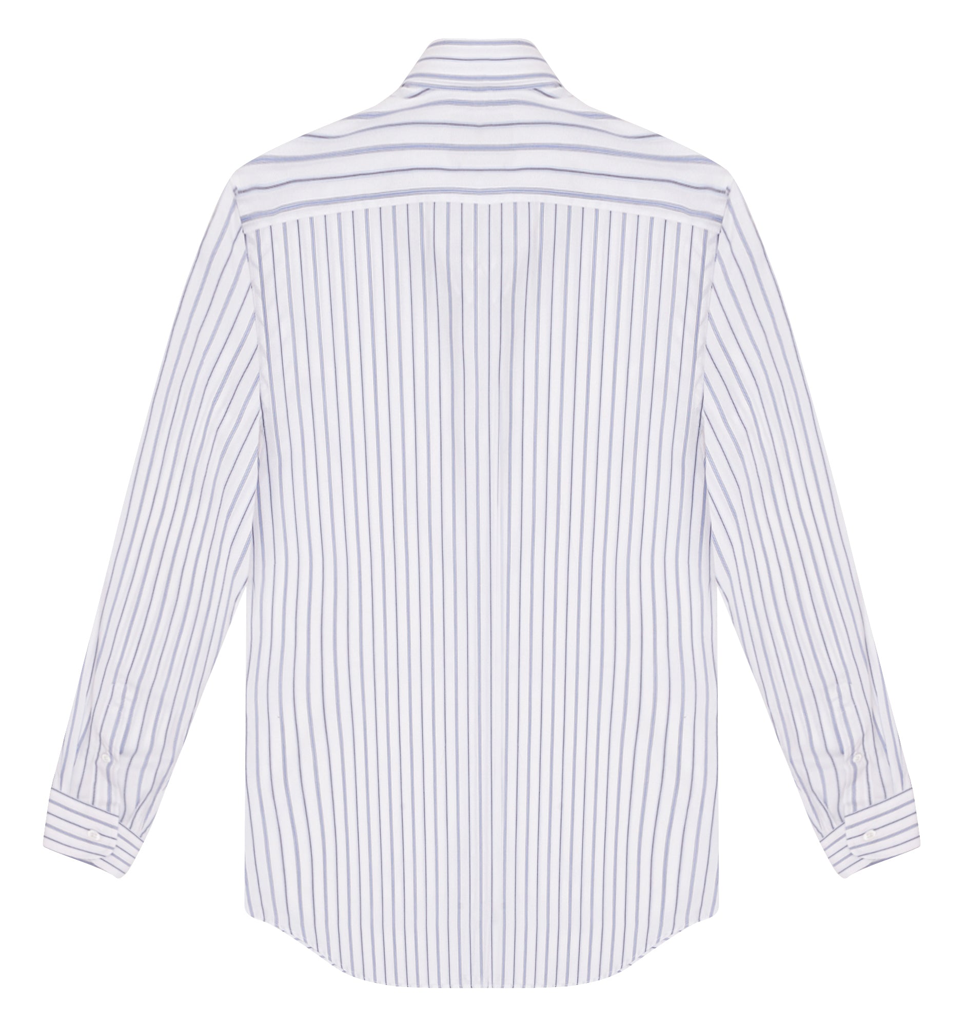 White & Navy Pinstripe Spread Collar Shirt