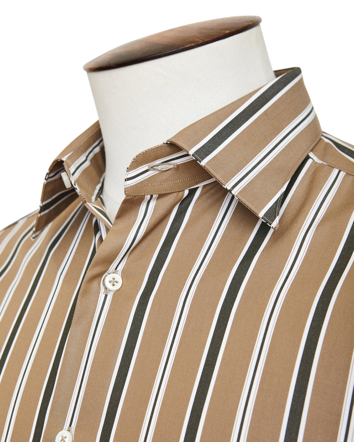 Buff Track Stripe Point Collar Shirt