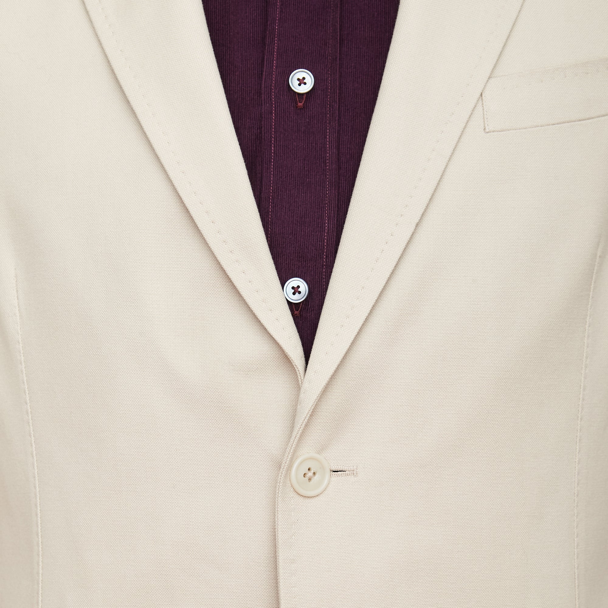Cream Cotton Canvas Standard Jacket