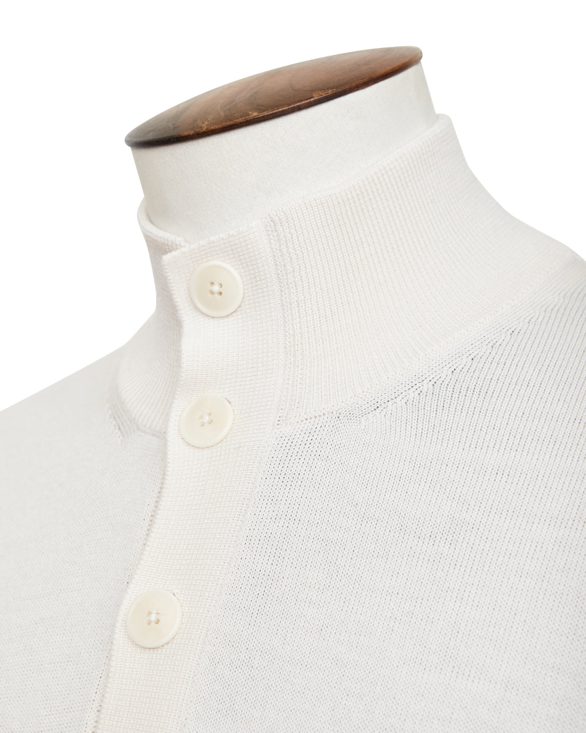 Off-White Merino Half-Button Sweater
