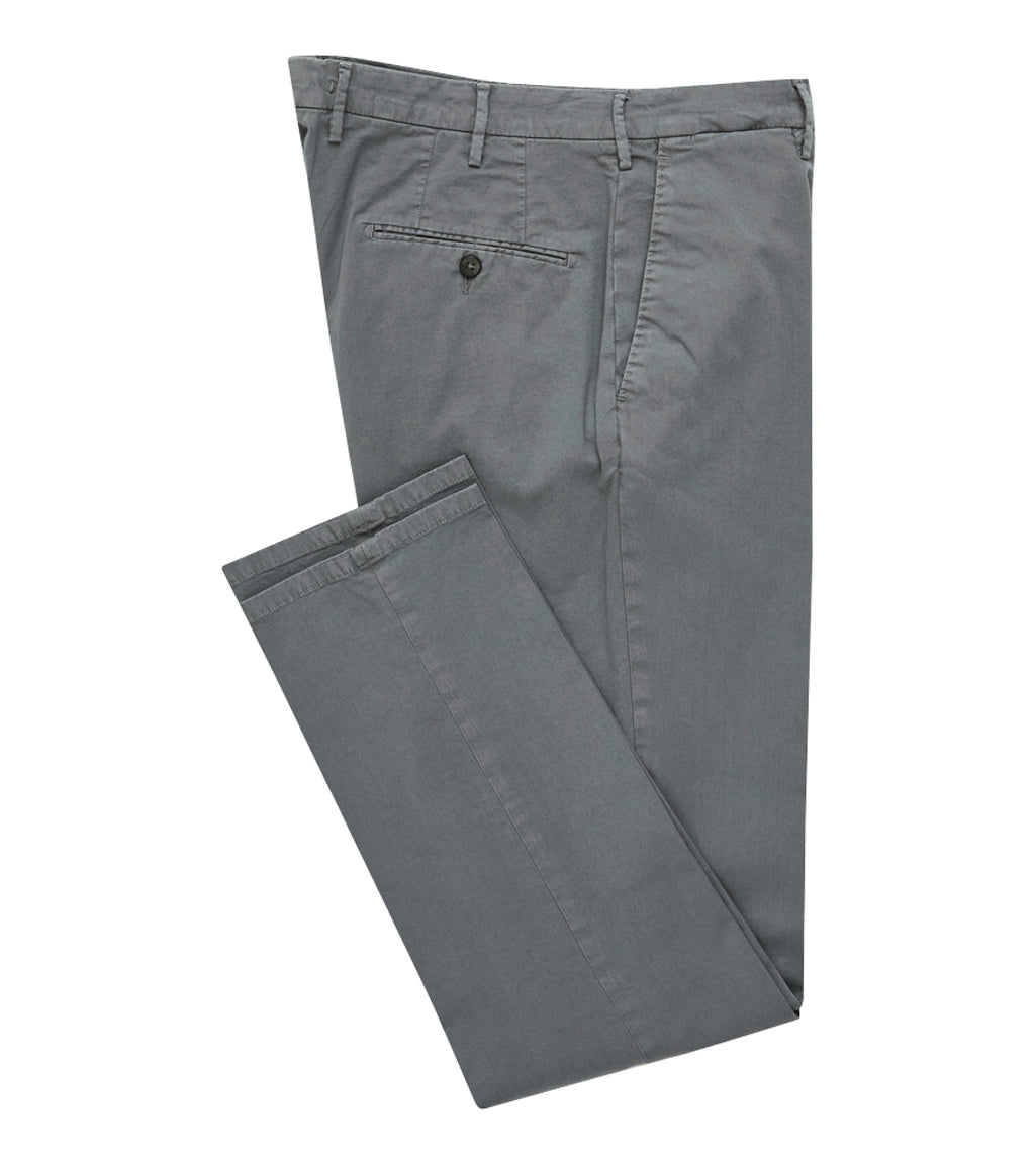 Mid Grey Washed Cotton Chino