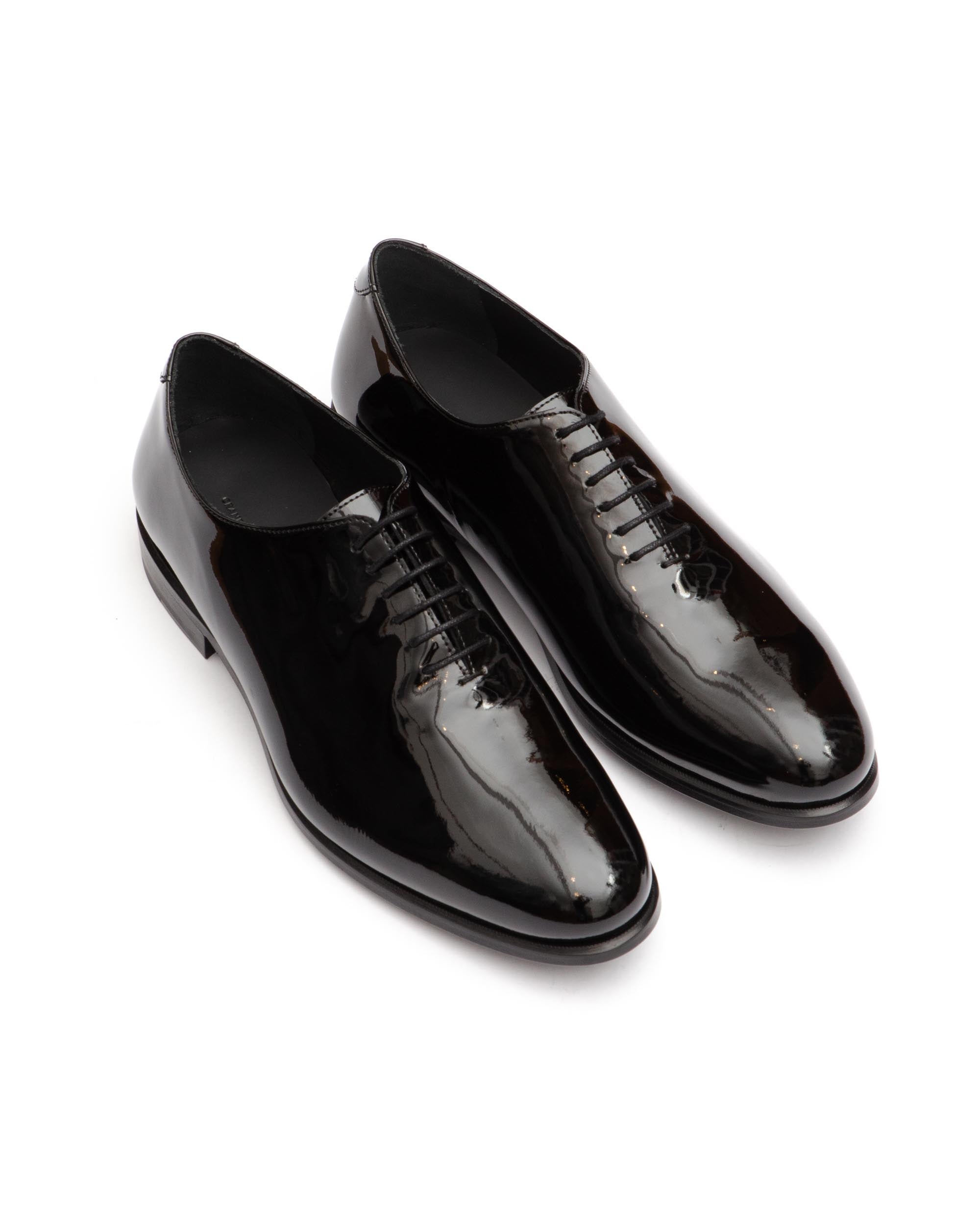 Black Patent Leather Whole Cut Oxford Shoe
